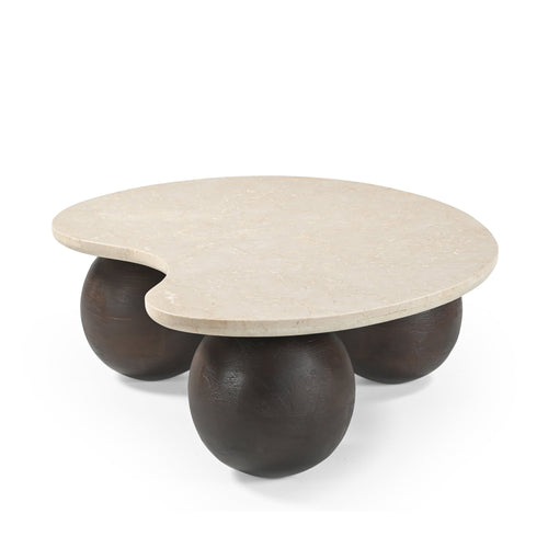 1.04m Marble Venezia Coffee Table - Walnut