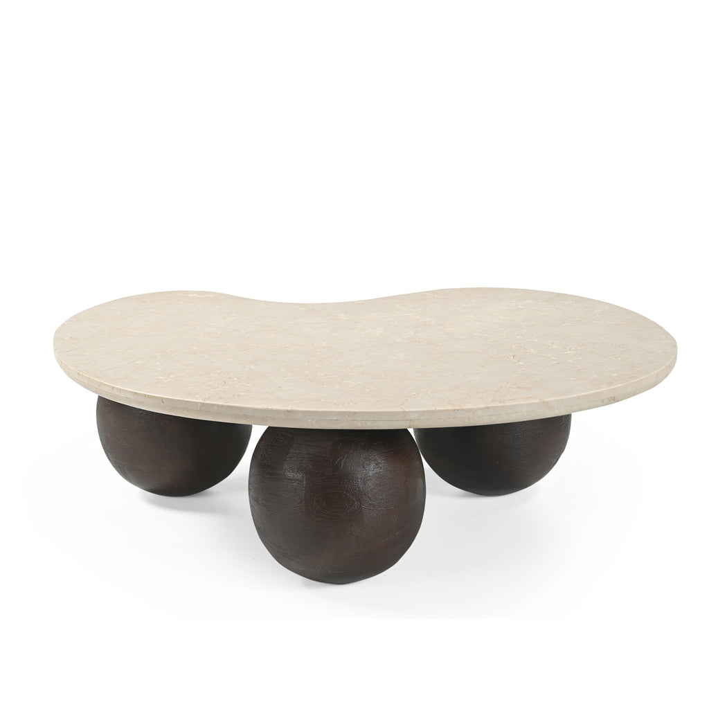 1.04m Marble Venezia Coffee Table - Walnut