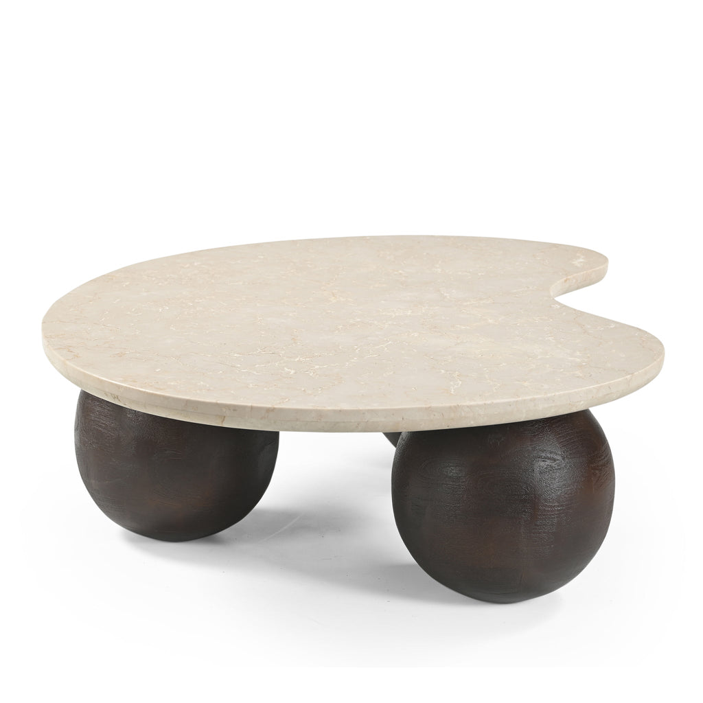 1.04m Marble Venezia Coffee Table - Walnut
