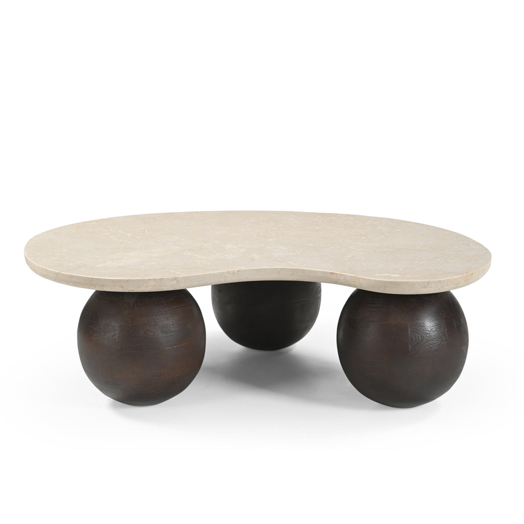 1.04m Marble Venezia Coffee Table - Walnut