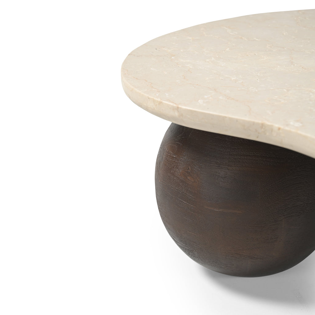 1.04m Marble Venezia Coffee Table - Walnut