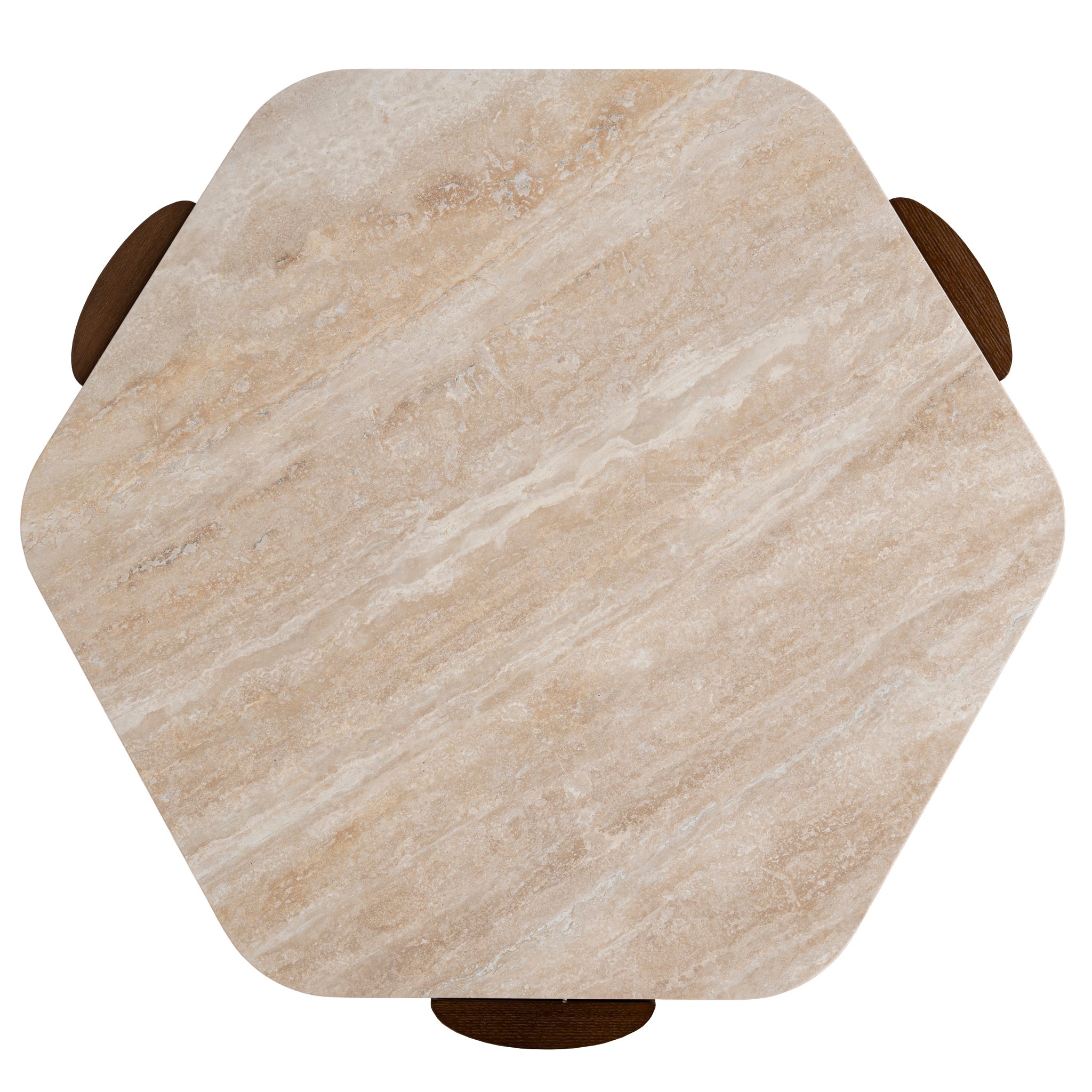 100cm Travertine Venezia Coffee Table - Walnut