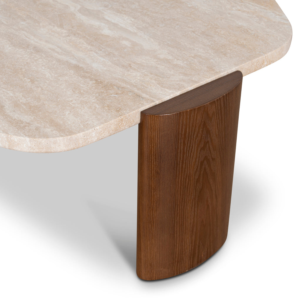 100cm Travertine Venezia Coffee Table - Walnut