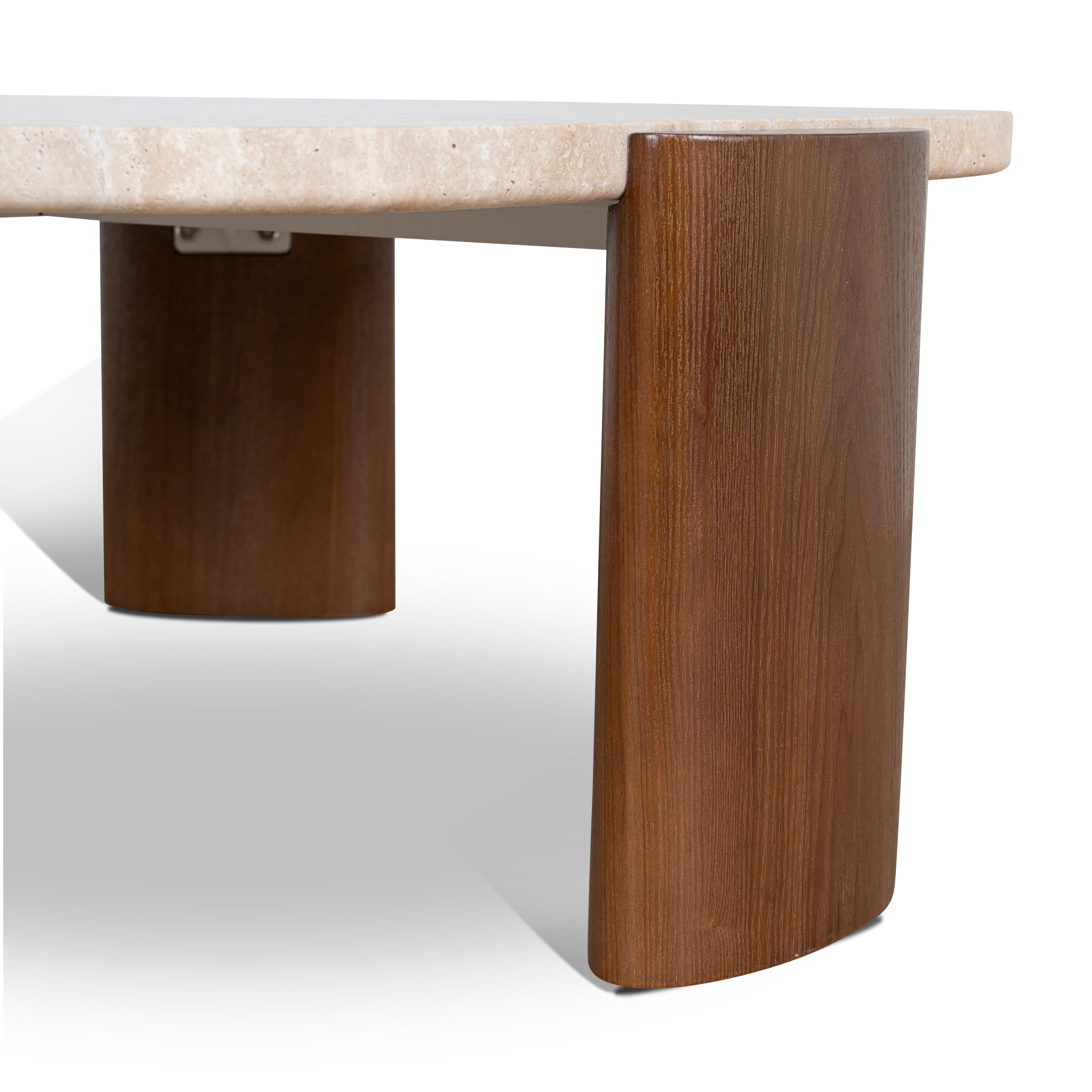 100cm Travertine Venezia Coffee Table - Walnut