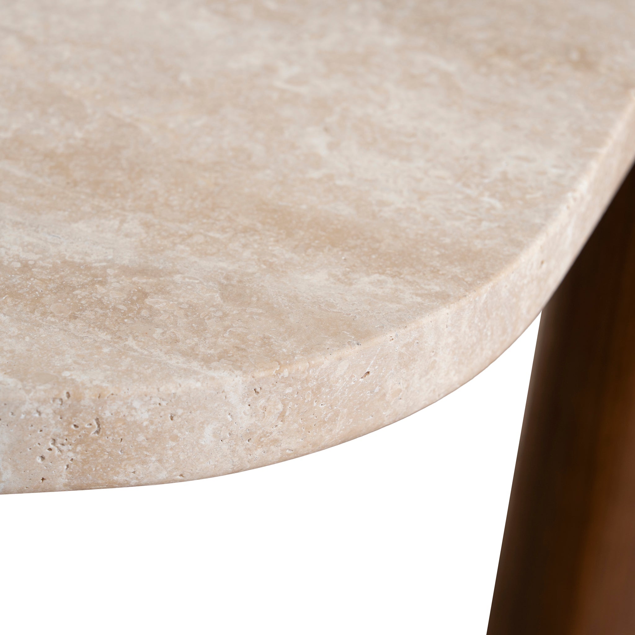 100cm Travertine Venezia Coffee Table - Walnut