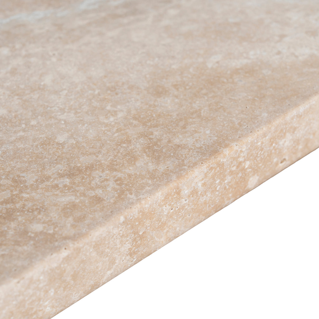 100cm Travertine Venezia Coffee Table - Walnut