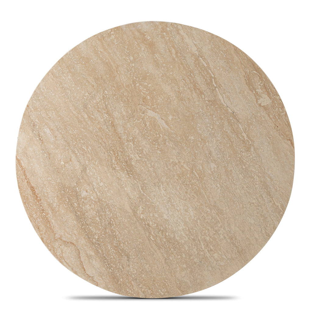 100cm Round Travertine Venezia Coffee Table - Black