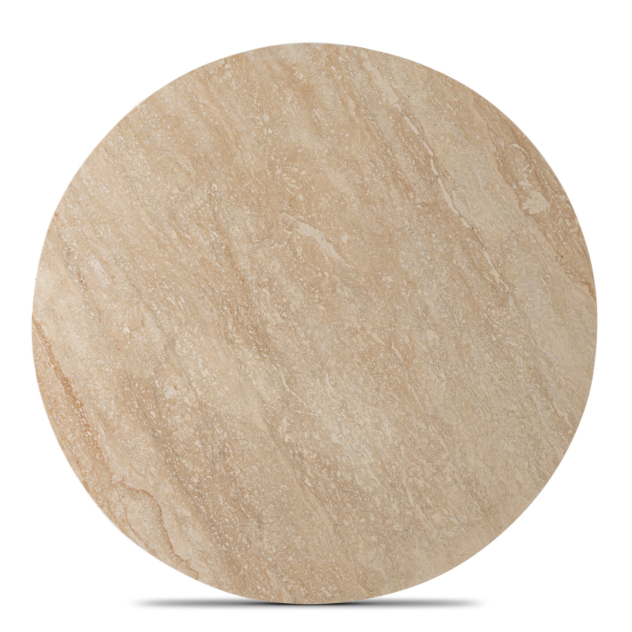 100cm Round Travertine Venezia Coffee Table - Black