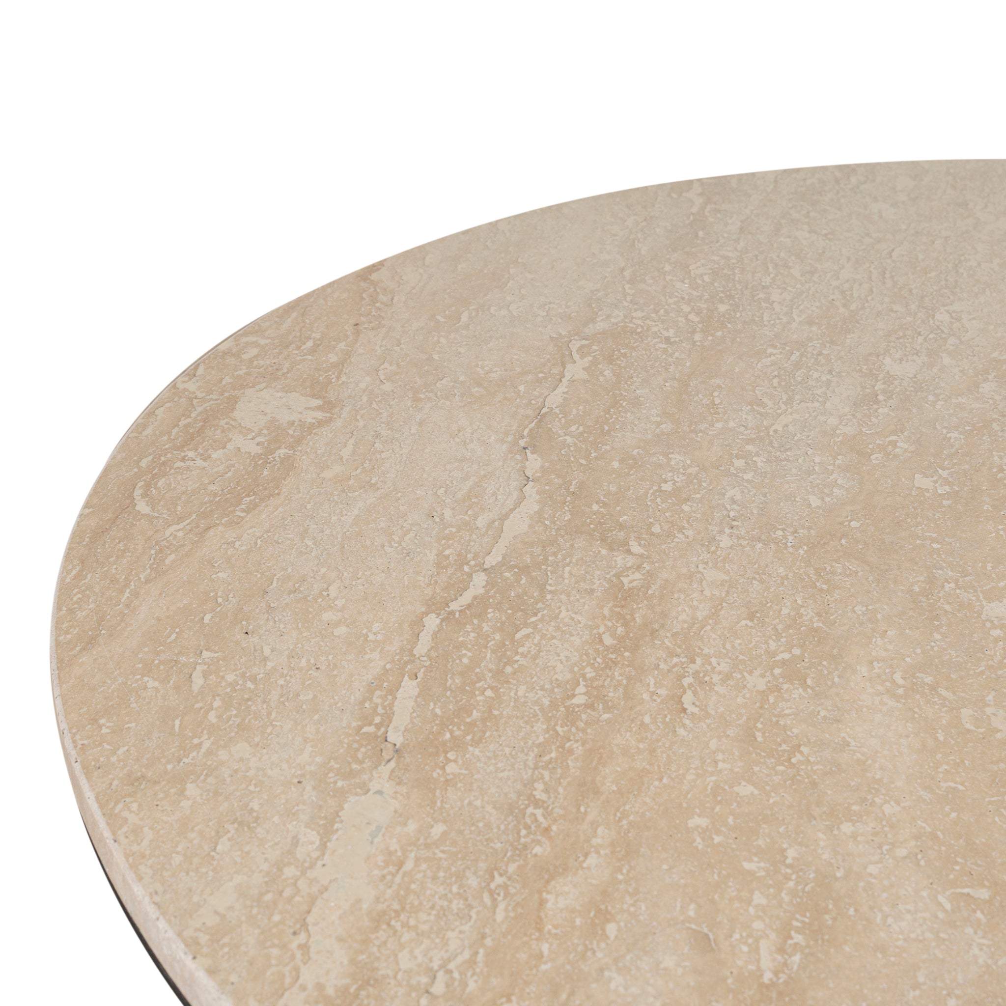 100cm Round Travertine Venezia Coffee Table - Black