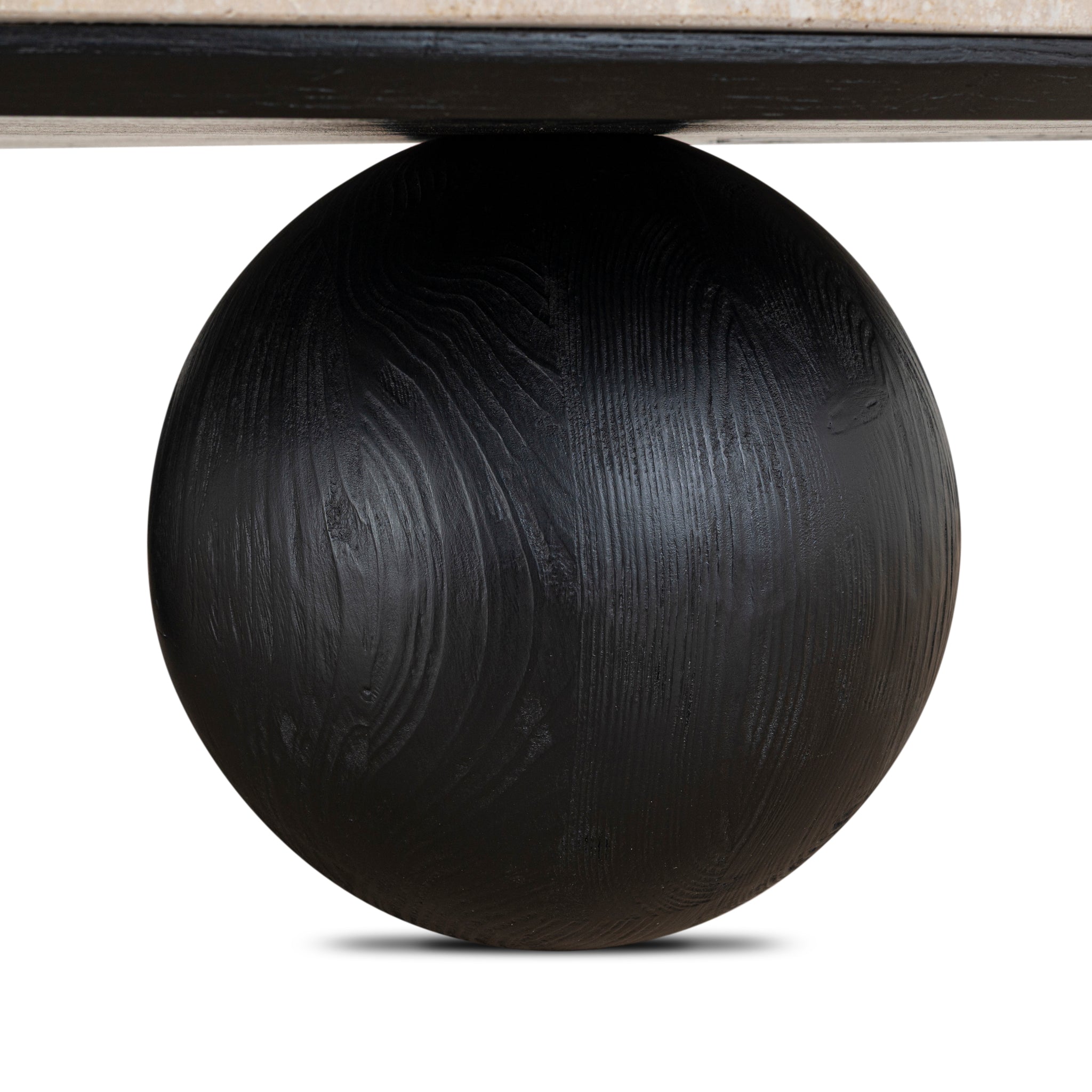 100cm Round Travertine Venezia Coffee Table - Black
