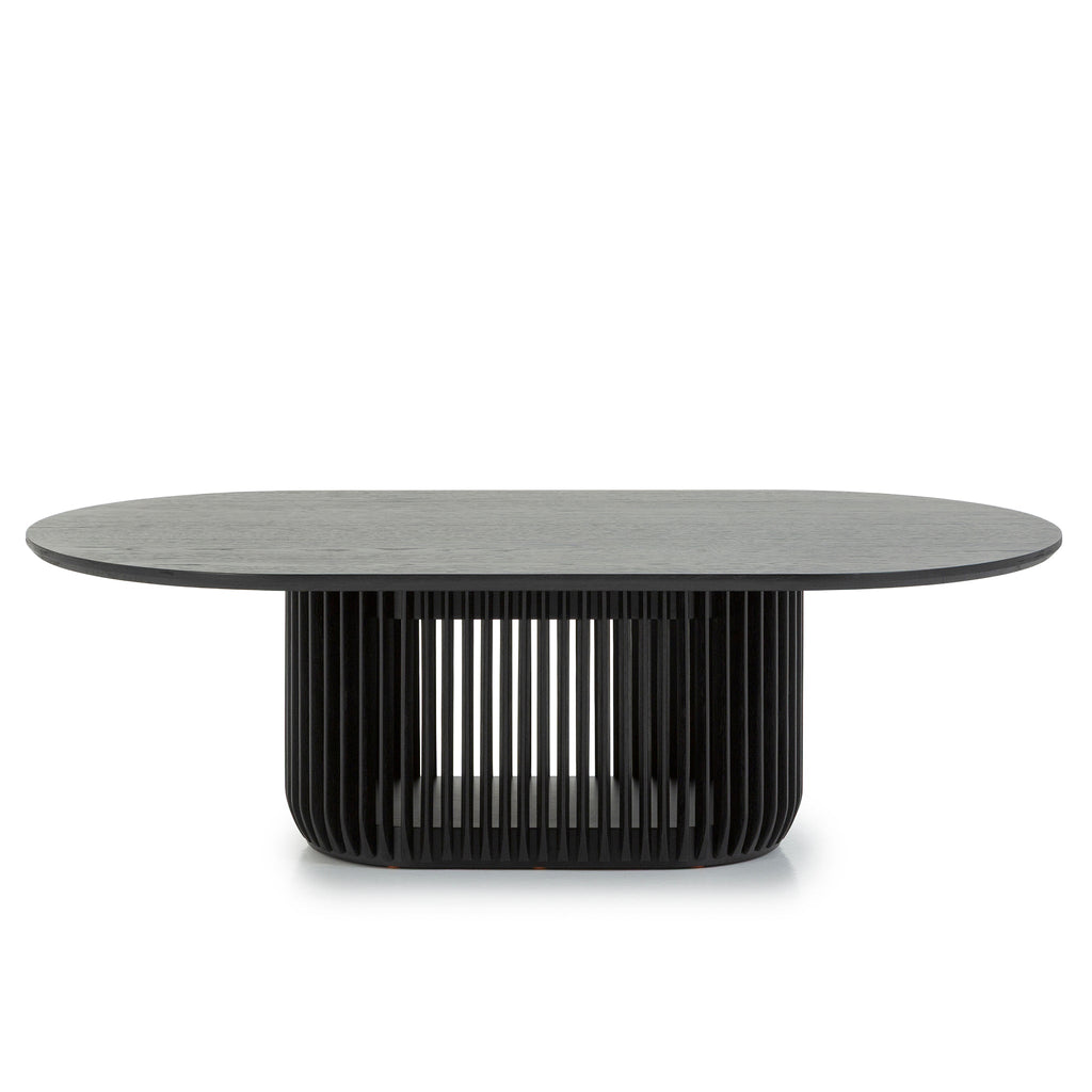 1.3m Oval Venezia Coffee Table - Black Stain