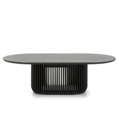 1.3m Oval Venezia Coffee Table - Black Stain