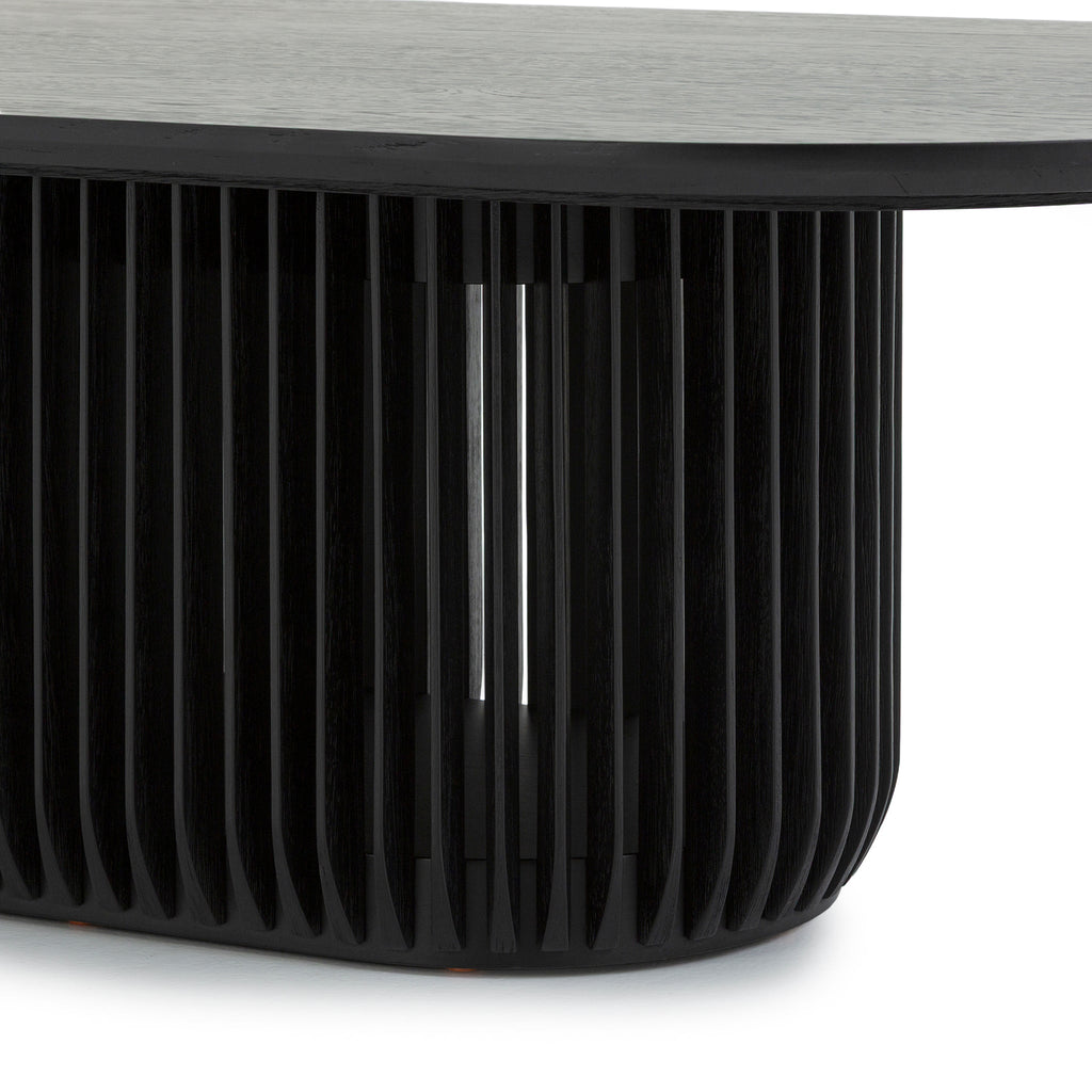 1.3m Oval Venezia Coffee Table - Black Stain