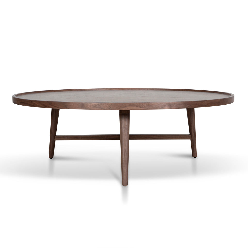 1.1m Wooden Round Venezia Coffee Table - Walnut