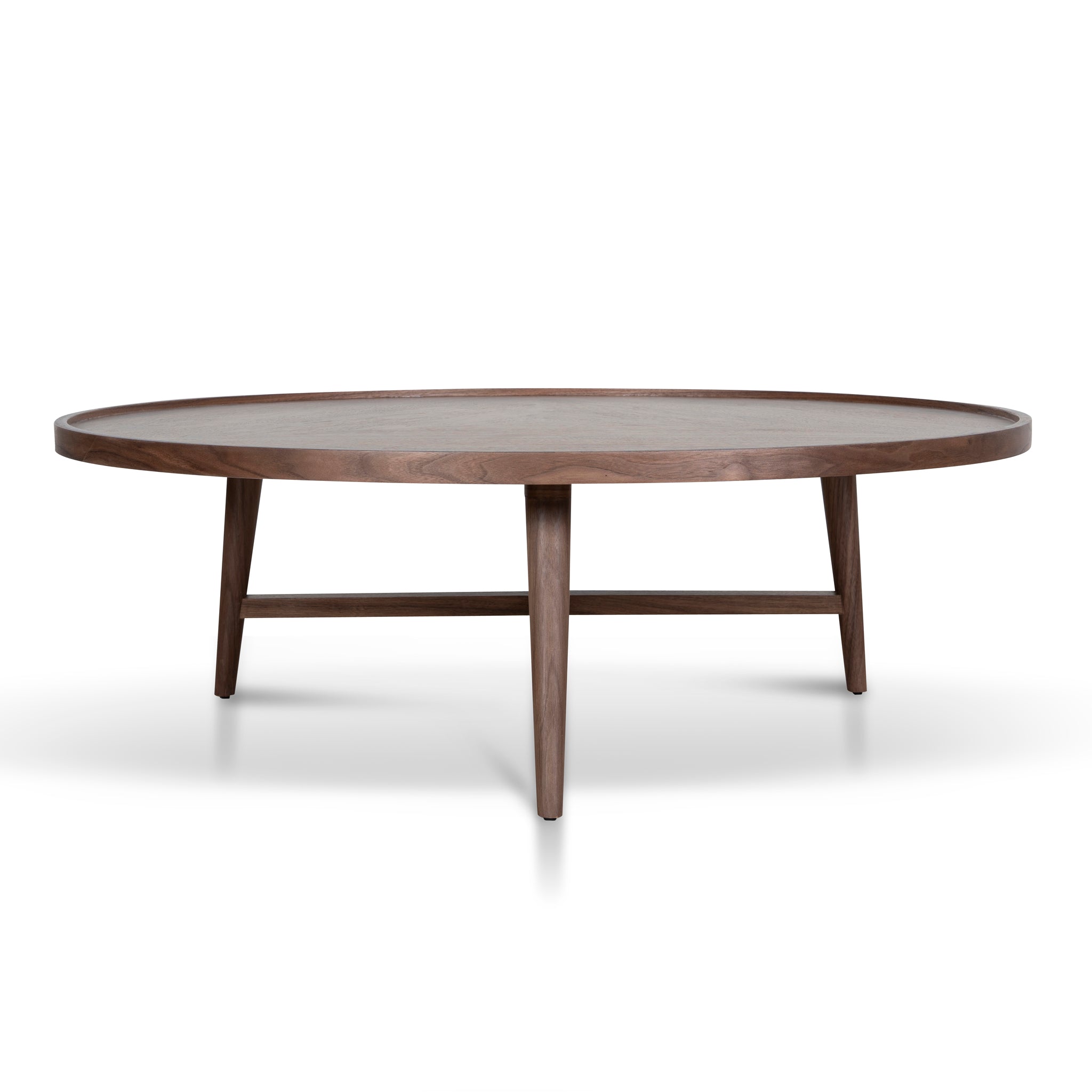 1.1m Wooden Round Venezia Coffee Table - Walnut