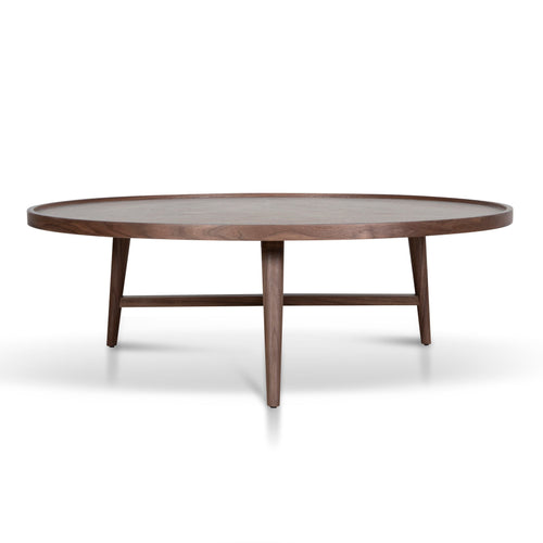 1.1m Wooden Round Venezia Coffee Table - Walnut