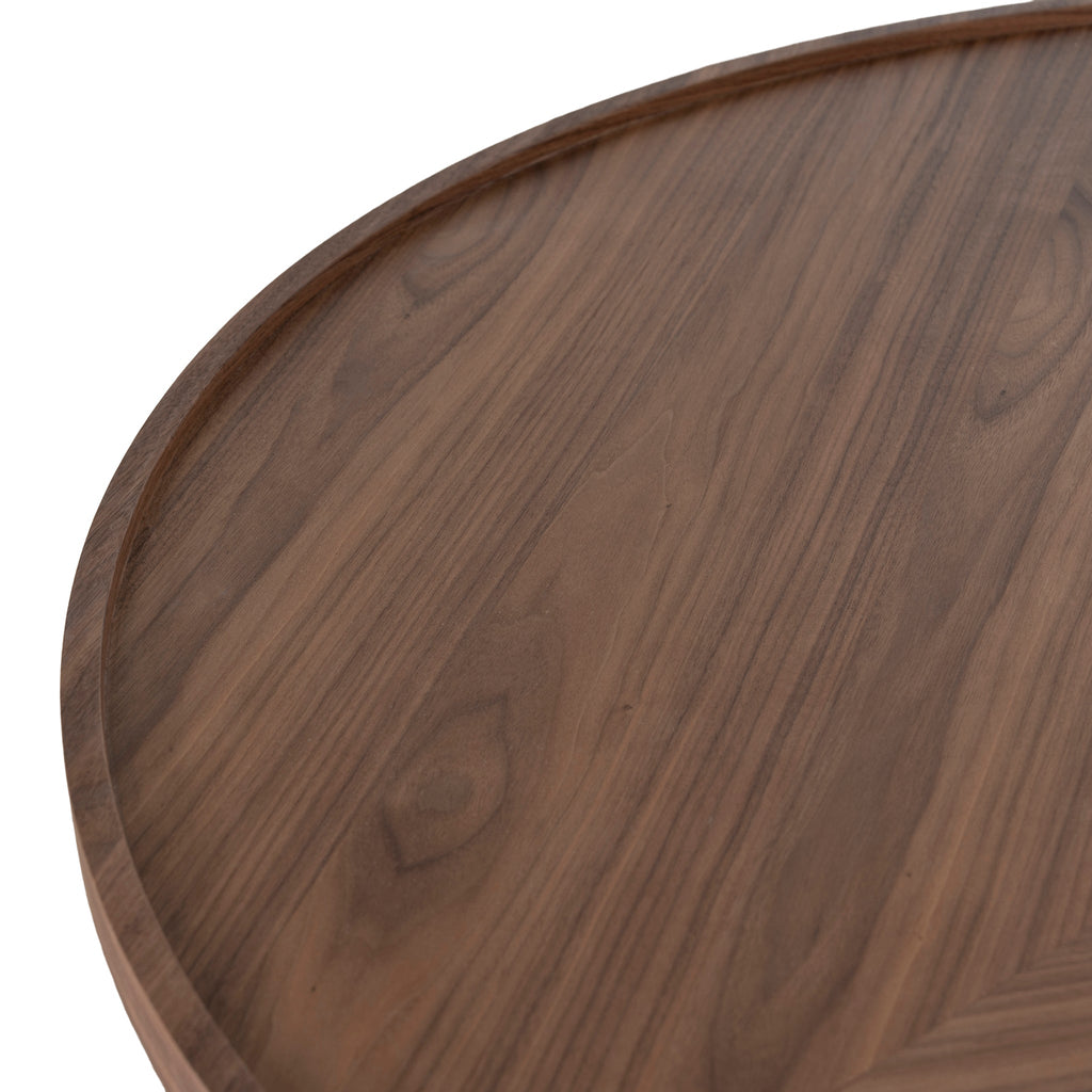 1.1m Wooden Round Venezia Coffee Table - Walnut