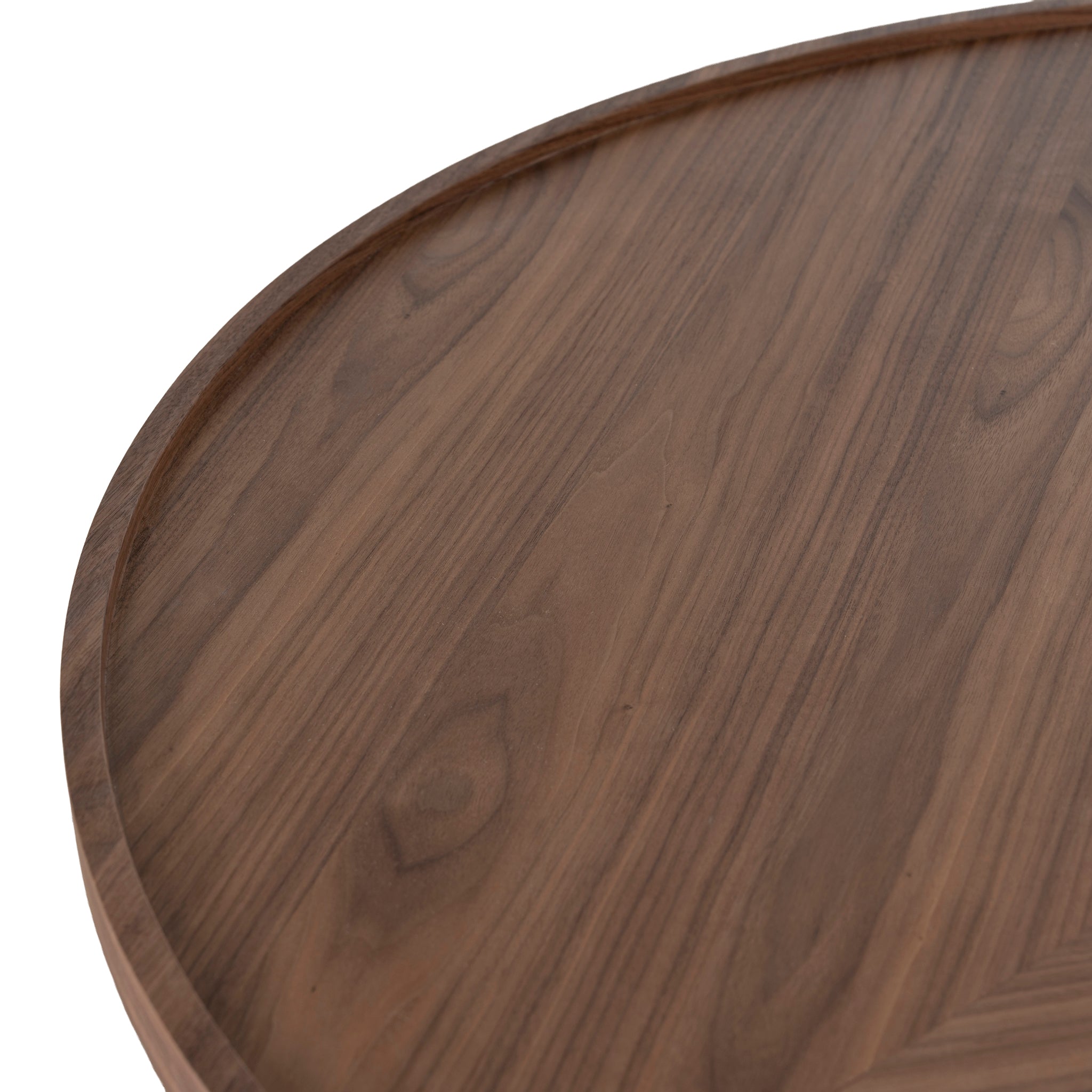 1.1m Wooden Round Venezia Coffee Table - Walnut
