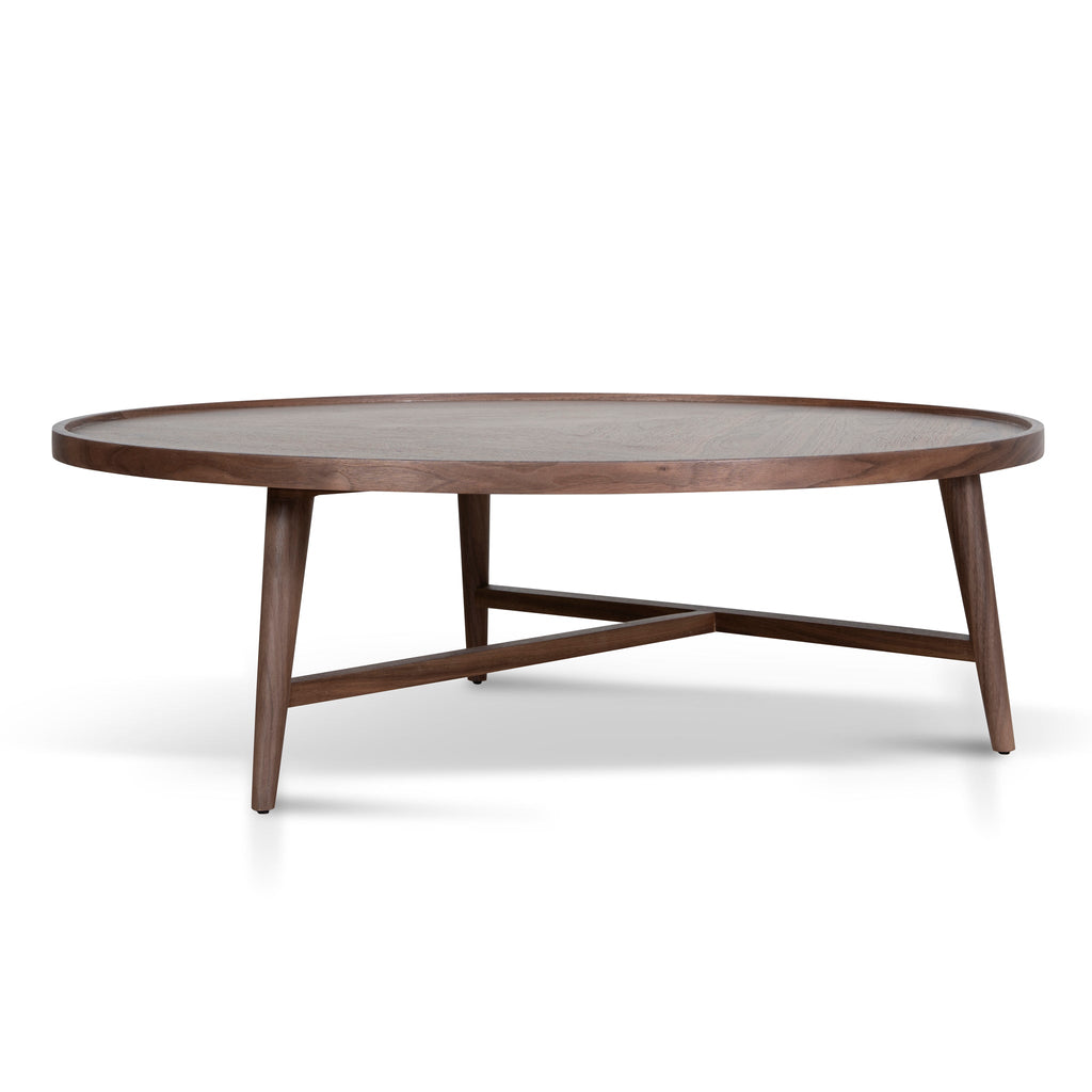 1.1m Wooden Round Venezia Coffee Table - Walnut