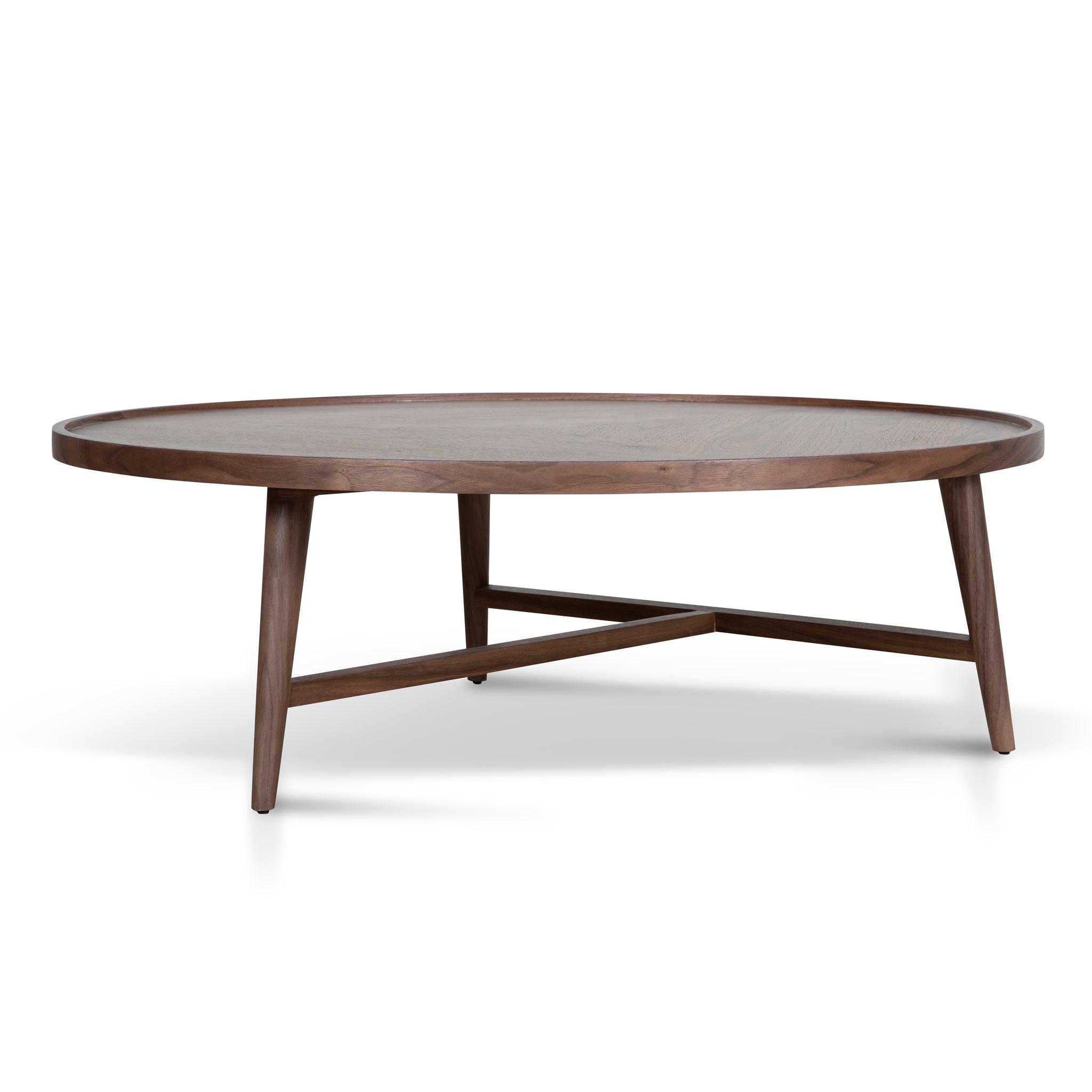 1.1m Wooden Round Venezia Coffee Table - Walnut
