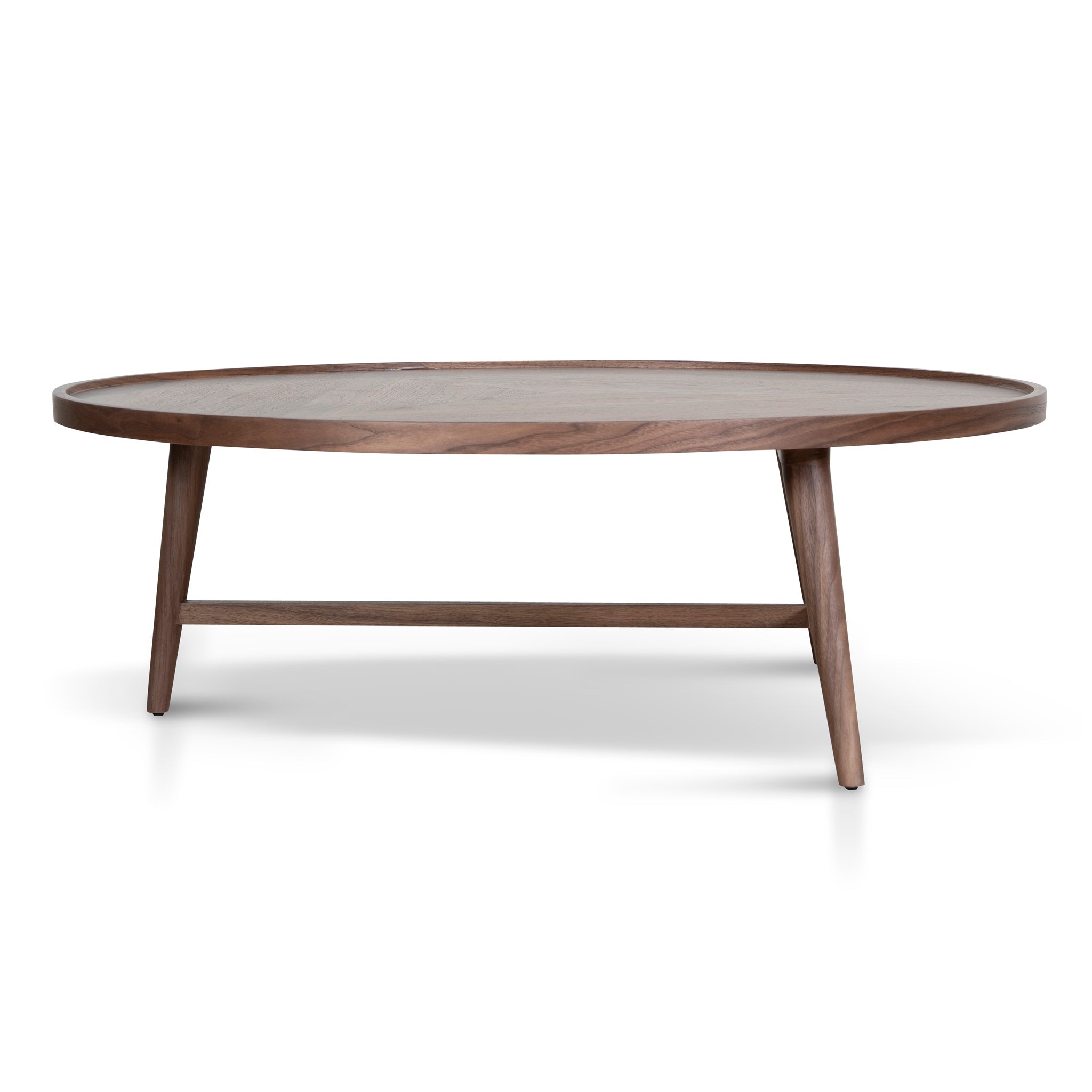 1.1m Wooden Round Venezia Coffee Table - Walnut