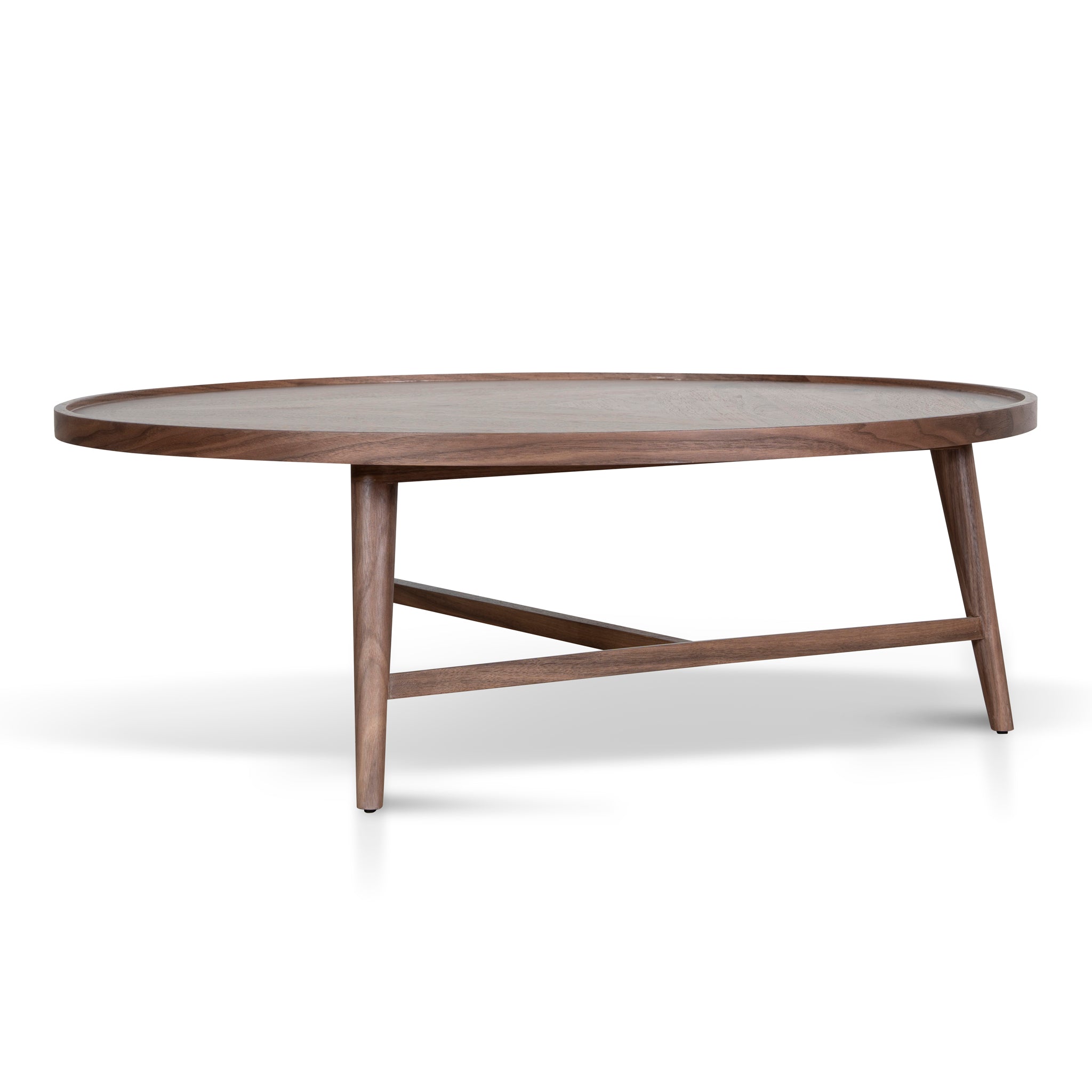 1.1m Wooden Round Venezia Coffee Table - Walnut