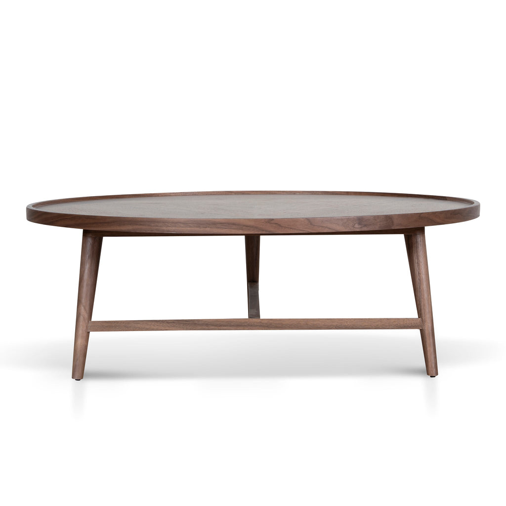 1.1m Wooden Round Venezia Coffee Table - Walnut