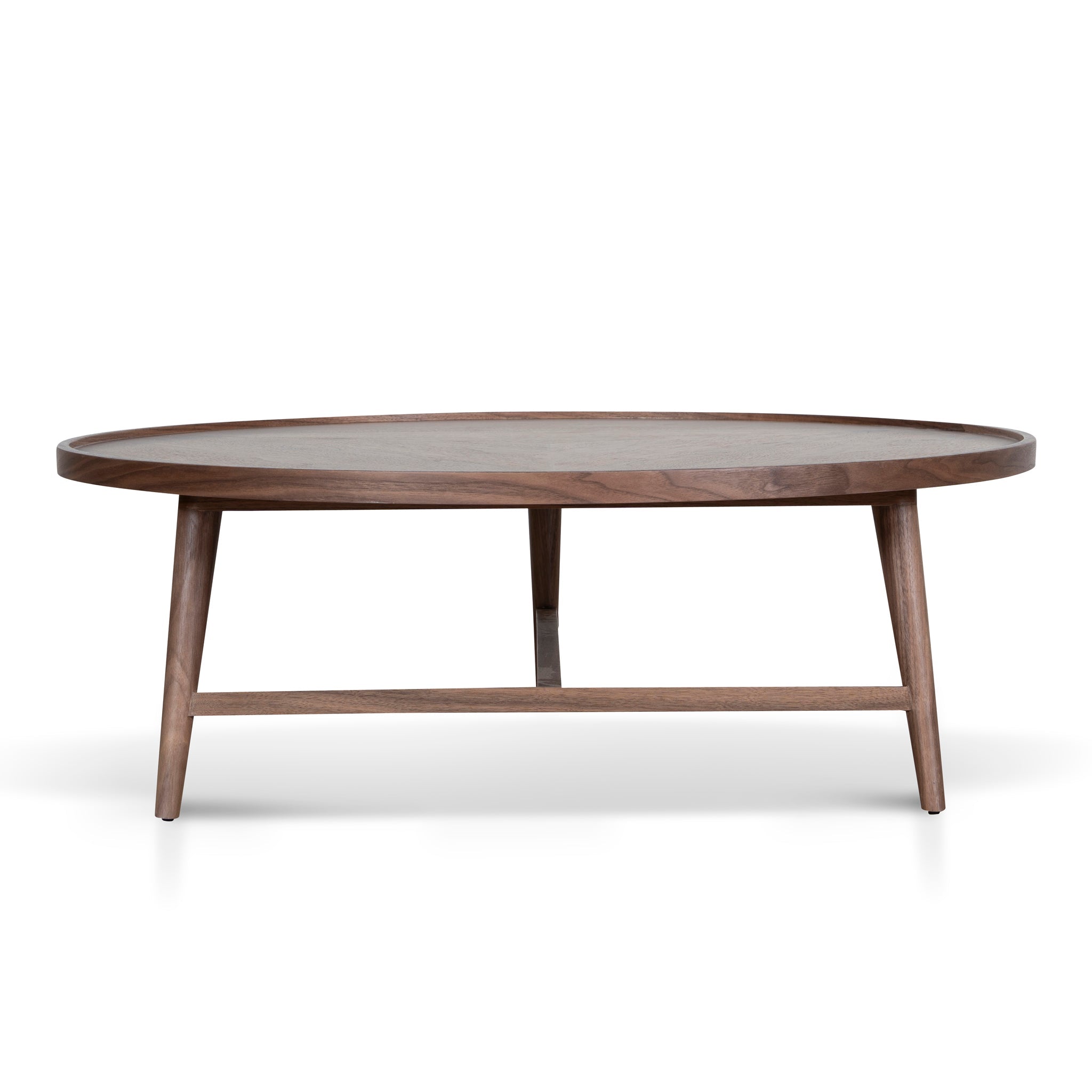 1.1m Wooden Round Venezia Coffee Table - Walnut