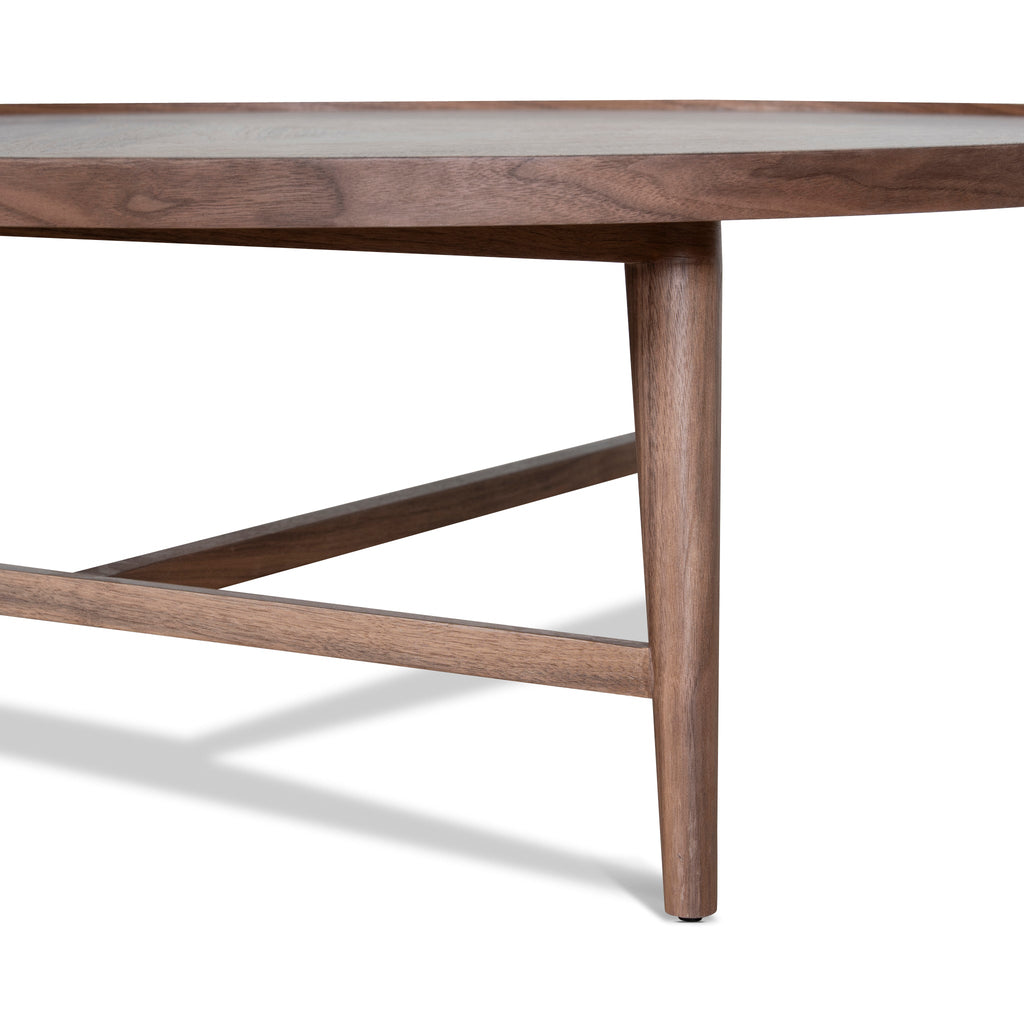 1.1m Wooden Round Venezia Coffee Table - Walnut