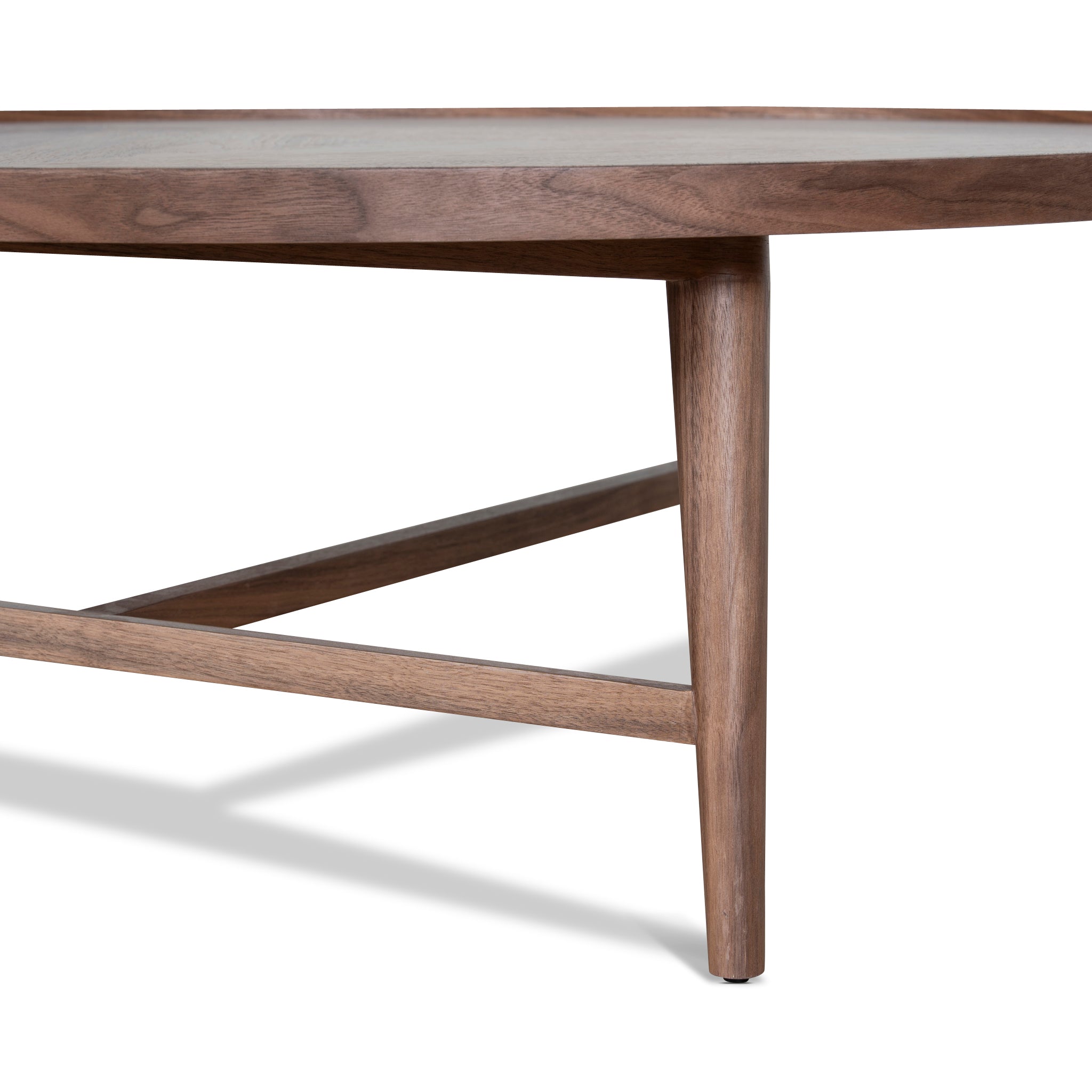 1.1m Wooden Round Venezia Coffee Table - Walnut