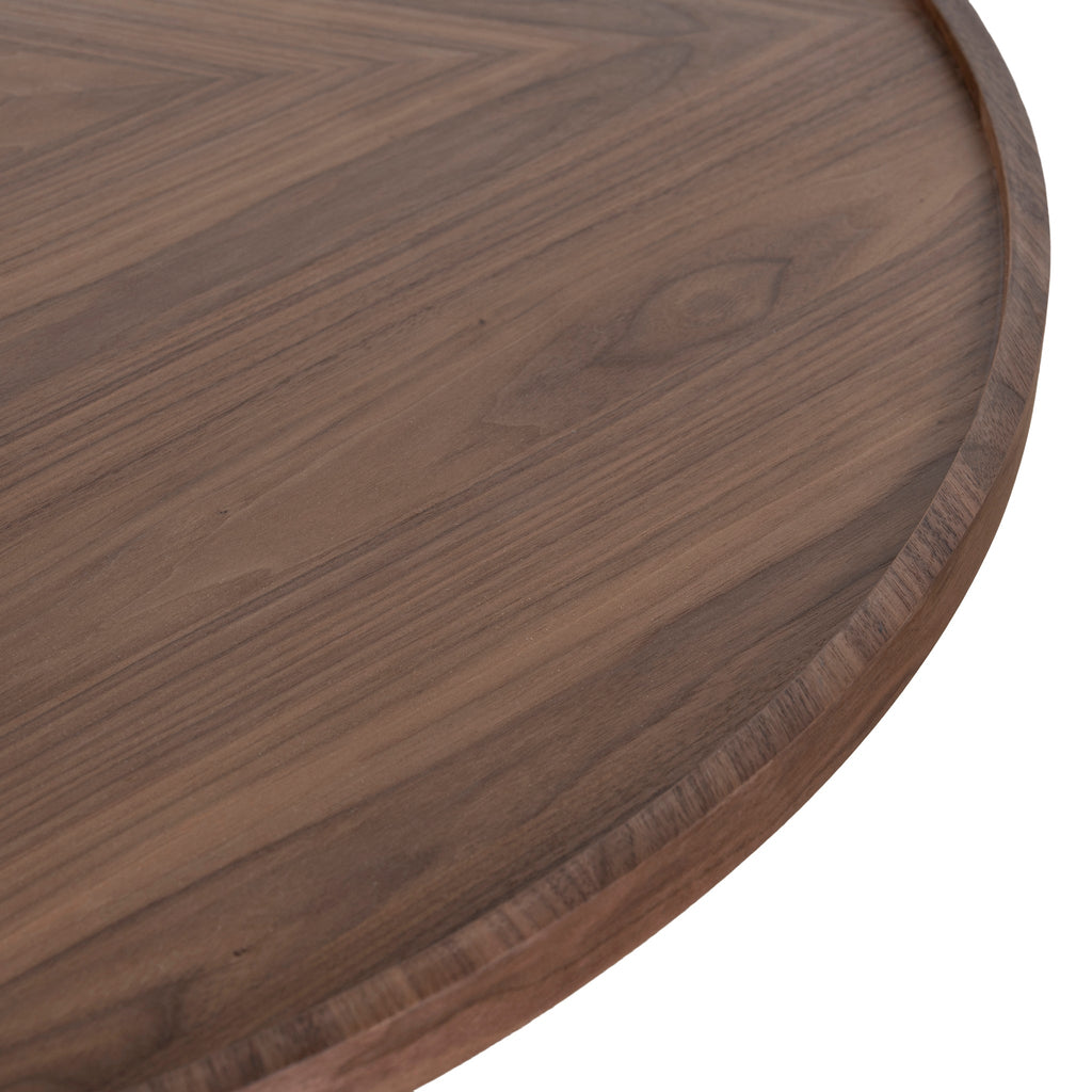 1.1m Wooden Round Venezia Coffee Table - Walnut