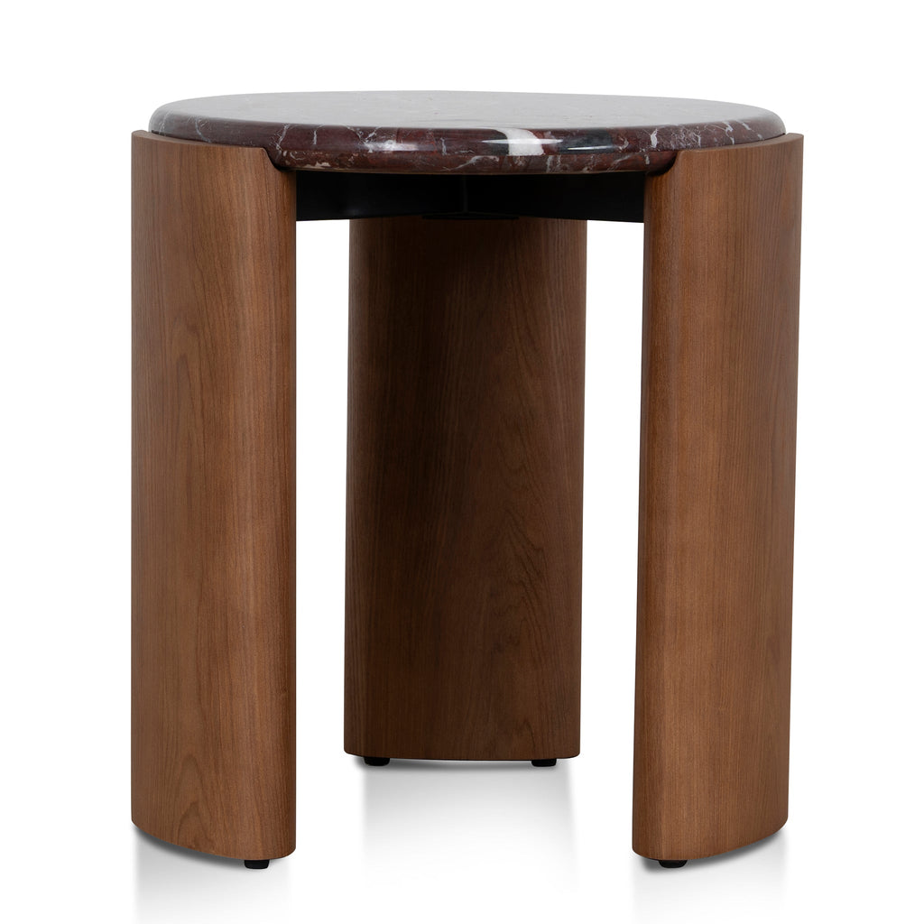 Nested Rosso Levanto Marble Venezia Coffee Table - Walnut
