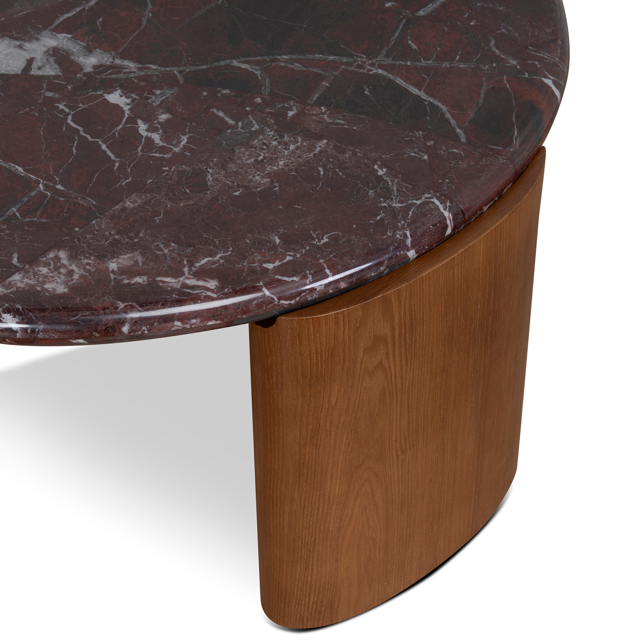 Nested Rosso Levanto Marble Venezia Coffee Table - Walnut