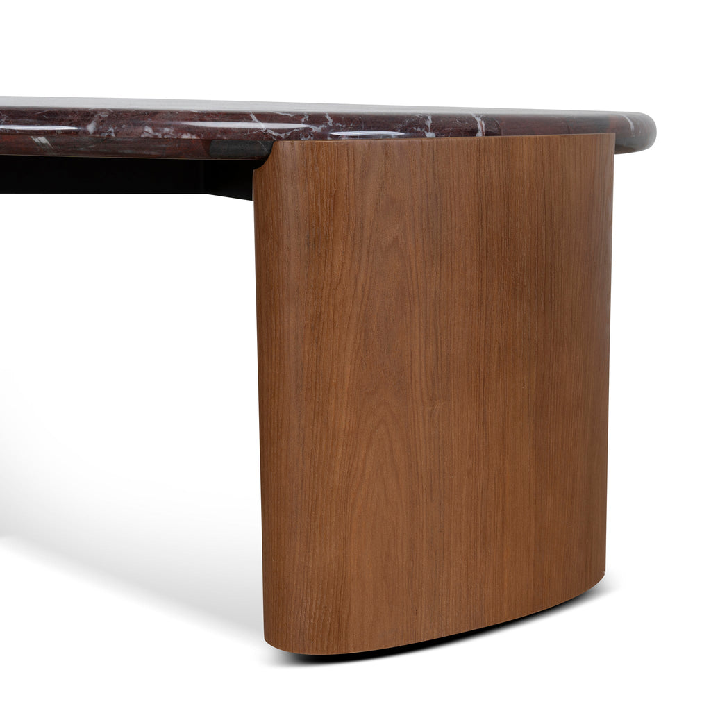 Nested Rosso Levanto Marble Venezia Coffee Table - Walnut
