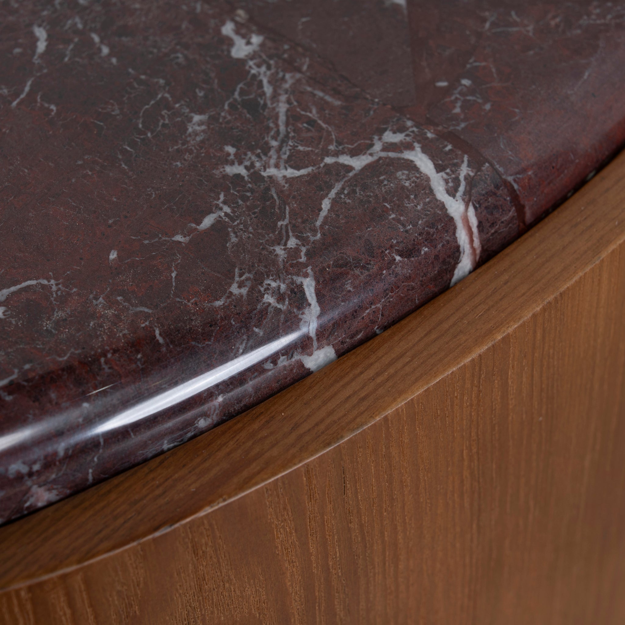 Nested Rosso Levanto Marble Venezia Coffee Table - Walnut