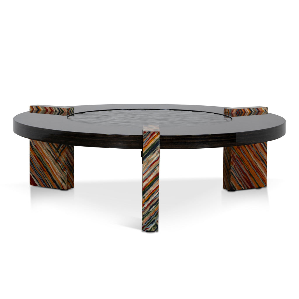93cm Round Venezia Coffee Table - Black