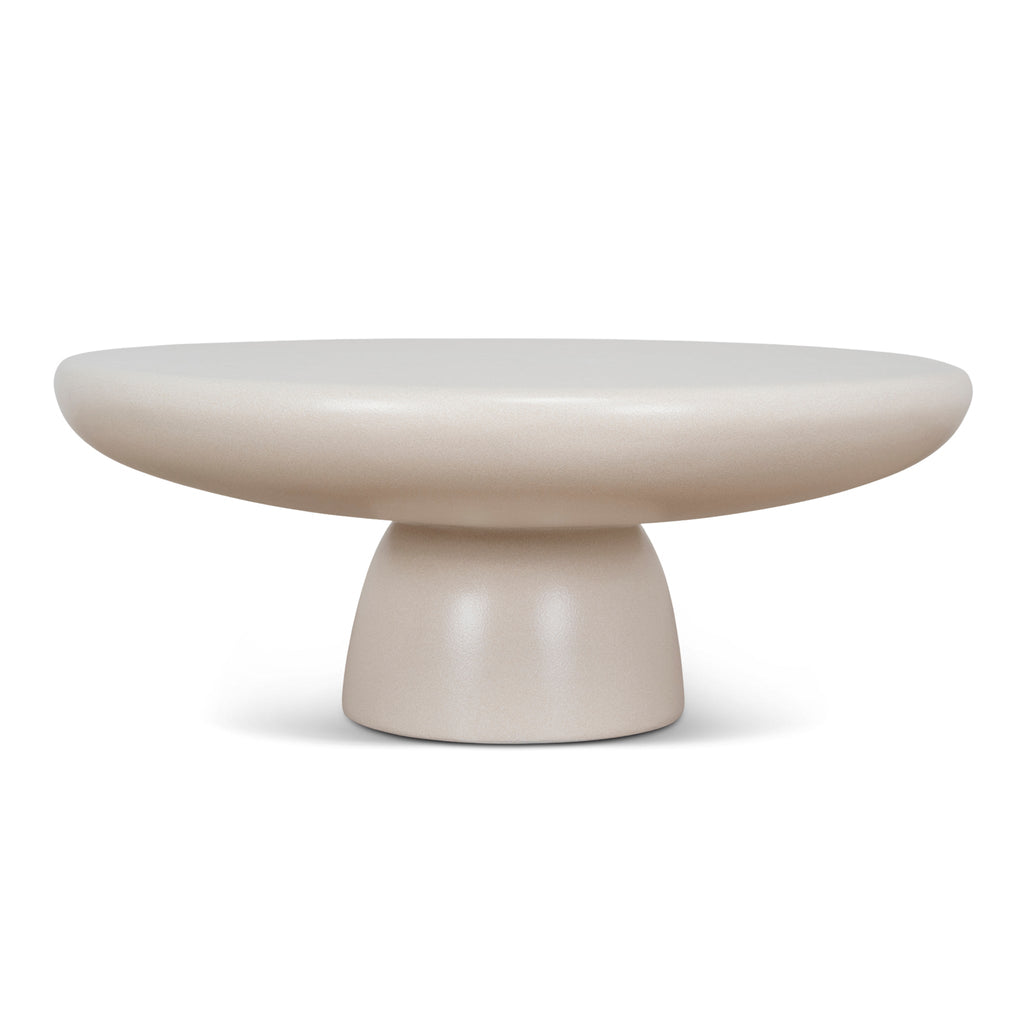 80cm Round Venezia Coffee Table - Ivory Beige