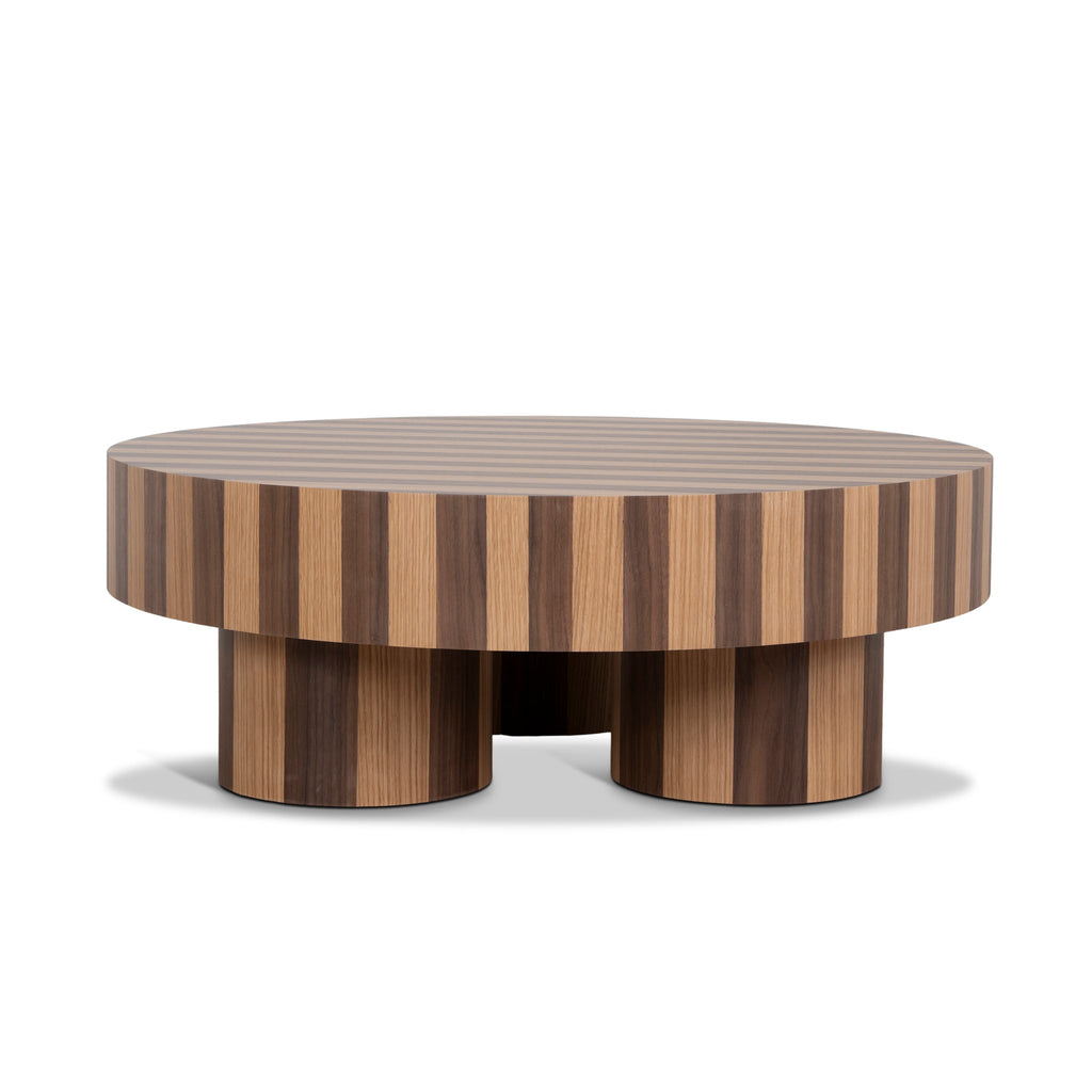 1m Round Venezia Coffee Table - Two Tone Natural