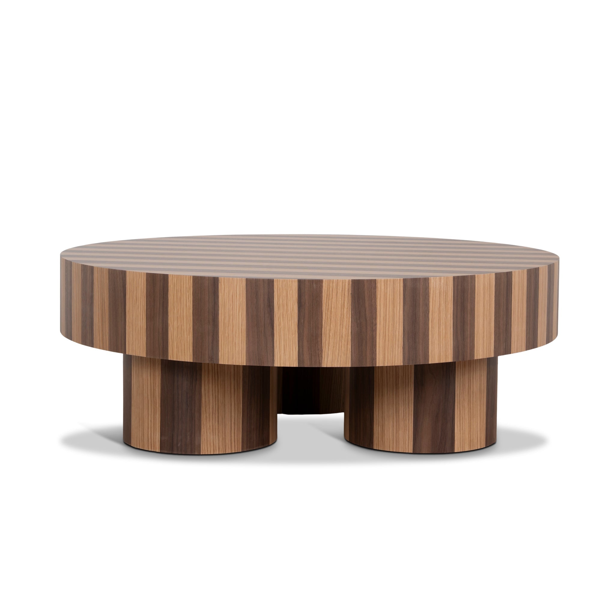 1m Round Venezia Coffee Table - Two Tone Natural