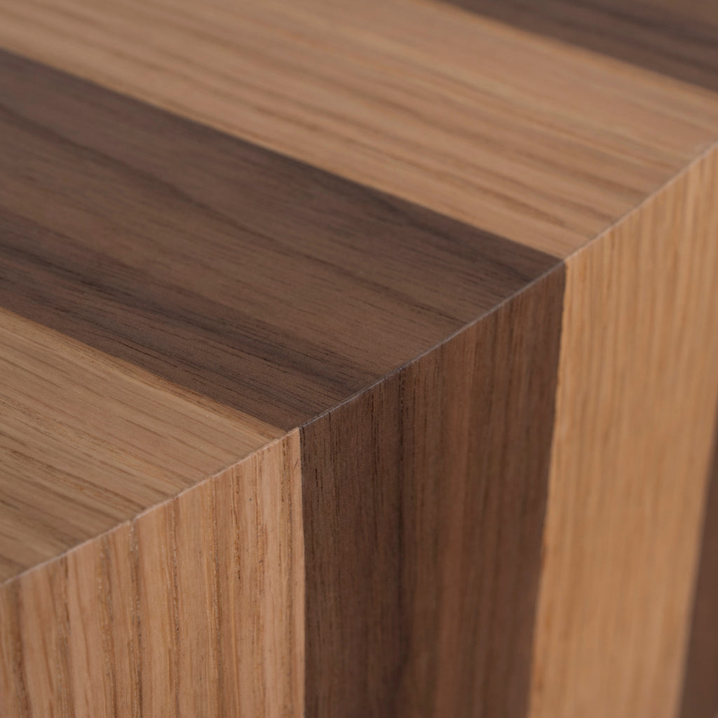 1m Round Venezia Coffee Table - Two Tone Natural
