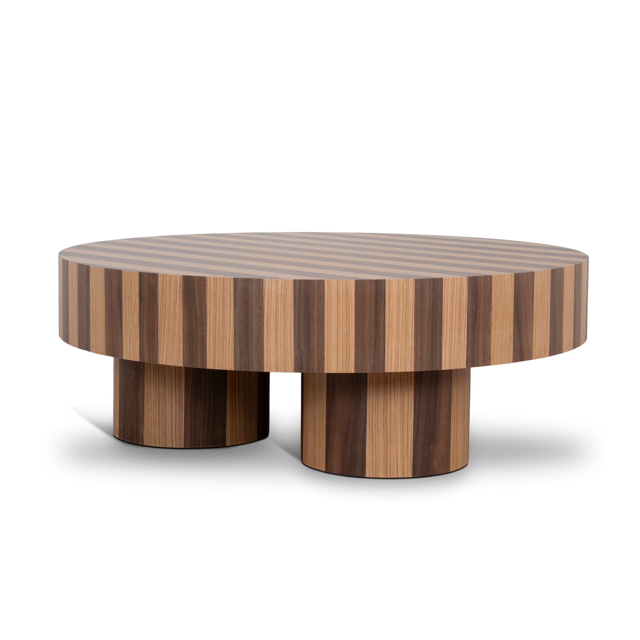 1m Round Venezia Coffee Table - Two Tone Natural