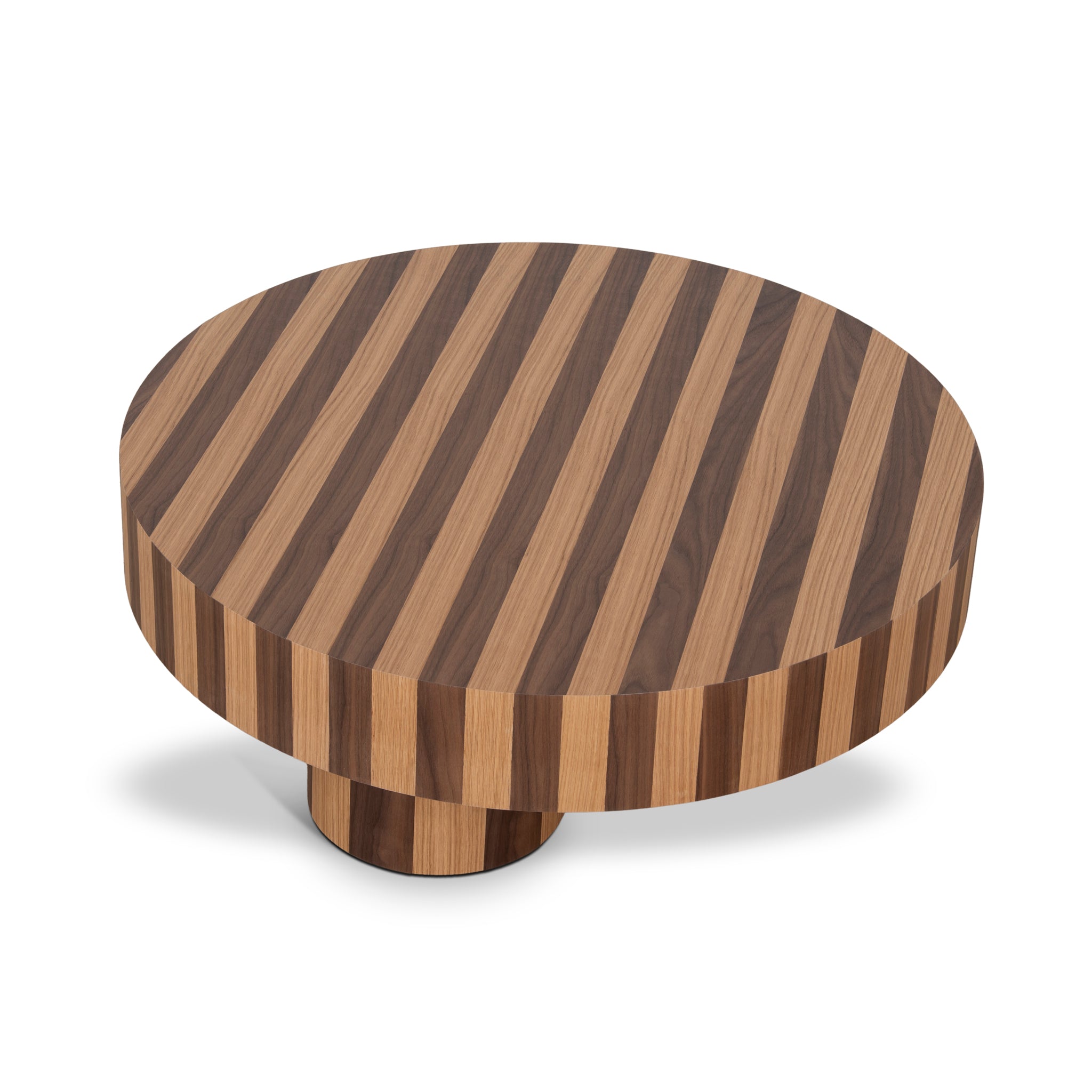 1m Round Venezia Coffee Table - Two Tone Natural