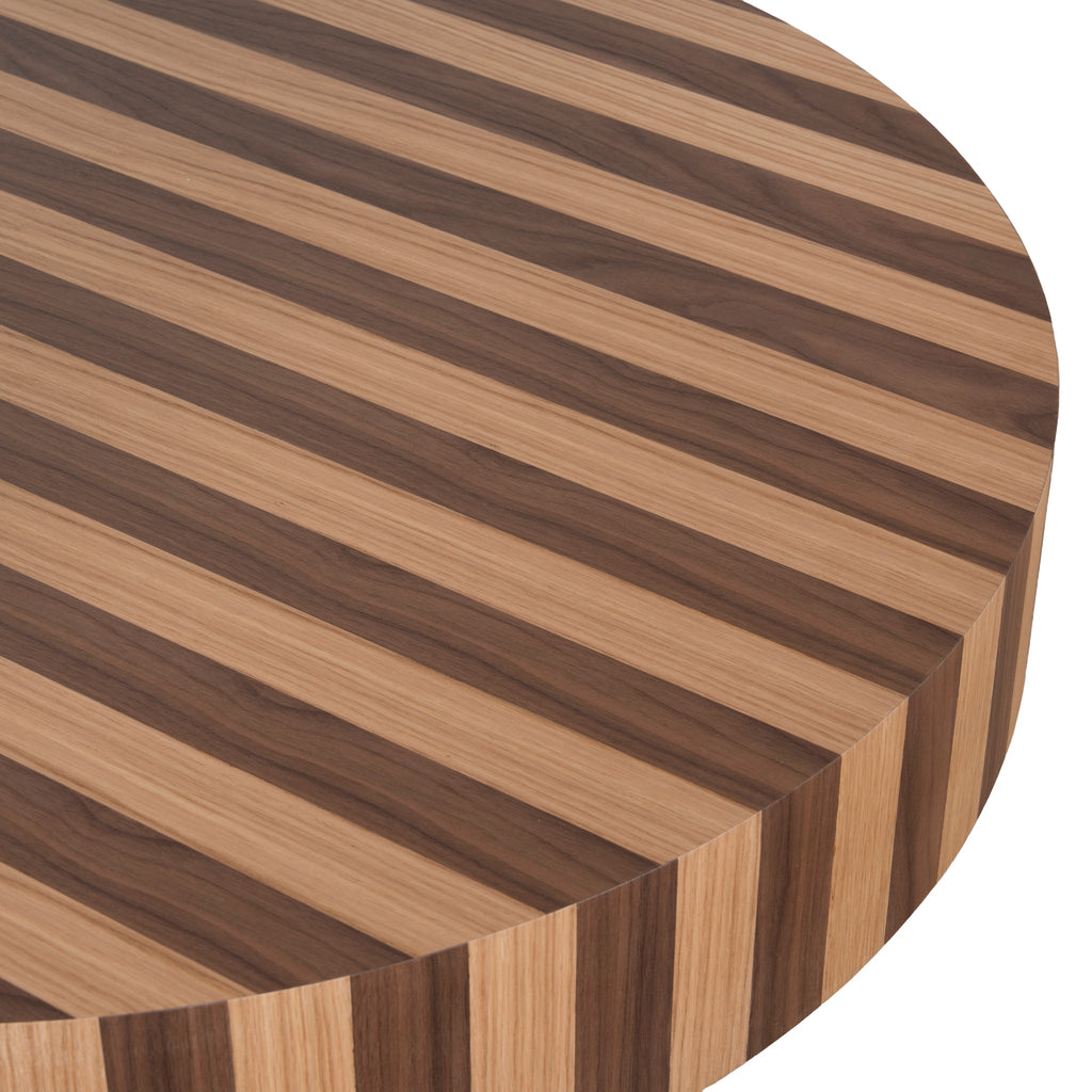 1m Round Venezia Coffee Table - Two Tone Natural