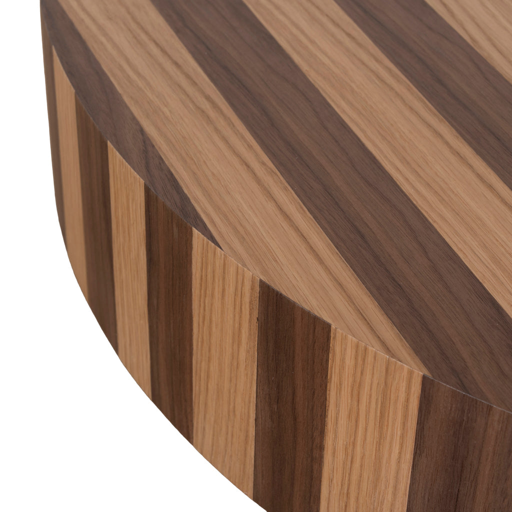 1m Round Venezia Coffee Table - Two Tone Natural
