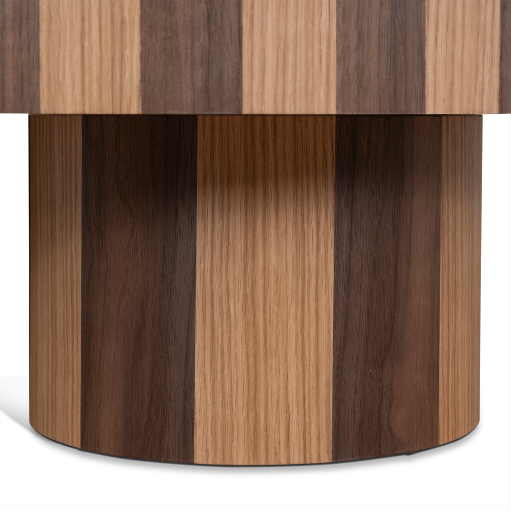 1m Round Venezia Coffee Table - Two Tone Natural