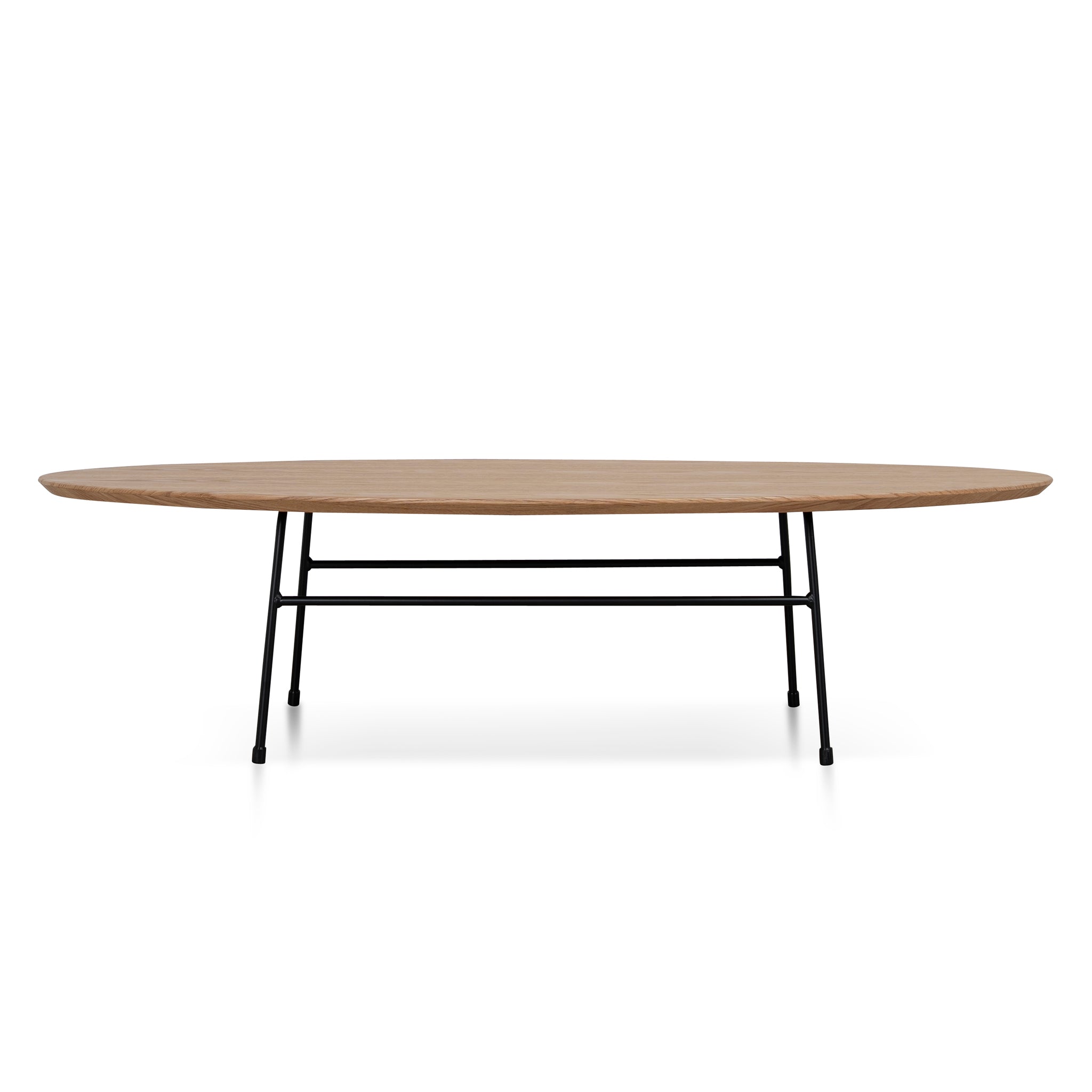 117.5cm Venezia Coffee Table - Natural Ash Veneer - Black Legs