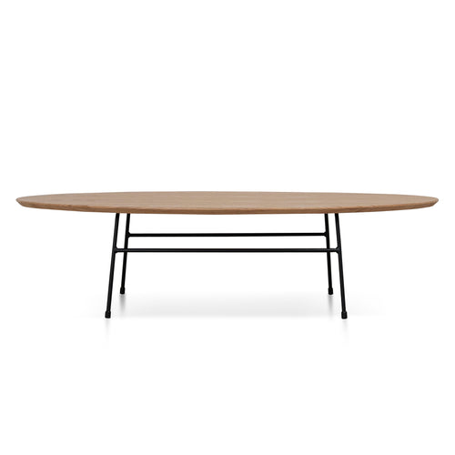 117.5cm Venezia Coffee Table - Natural Ash Veneer - Black Legs