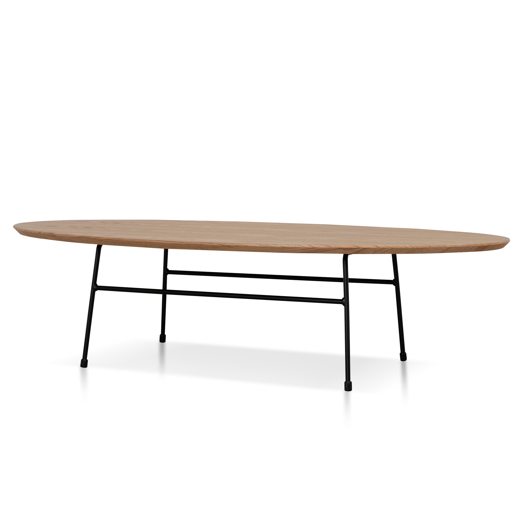 117.5cm Venezia Coffee Table - Natural Ash Veneer - Black Legs