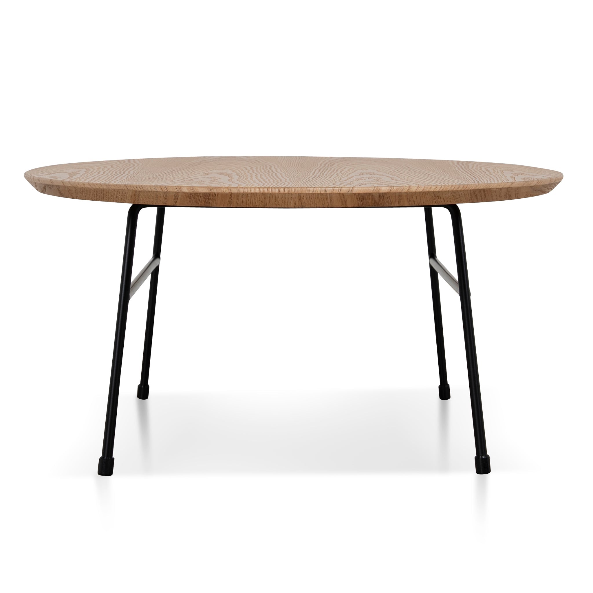 117.5cm Venezia Coffee Table - Natural Ash Veneer - Black Legs