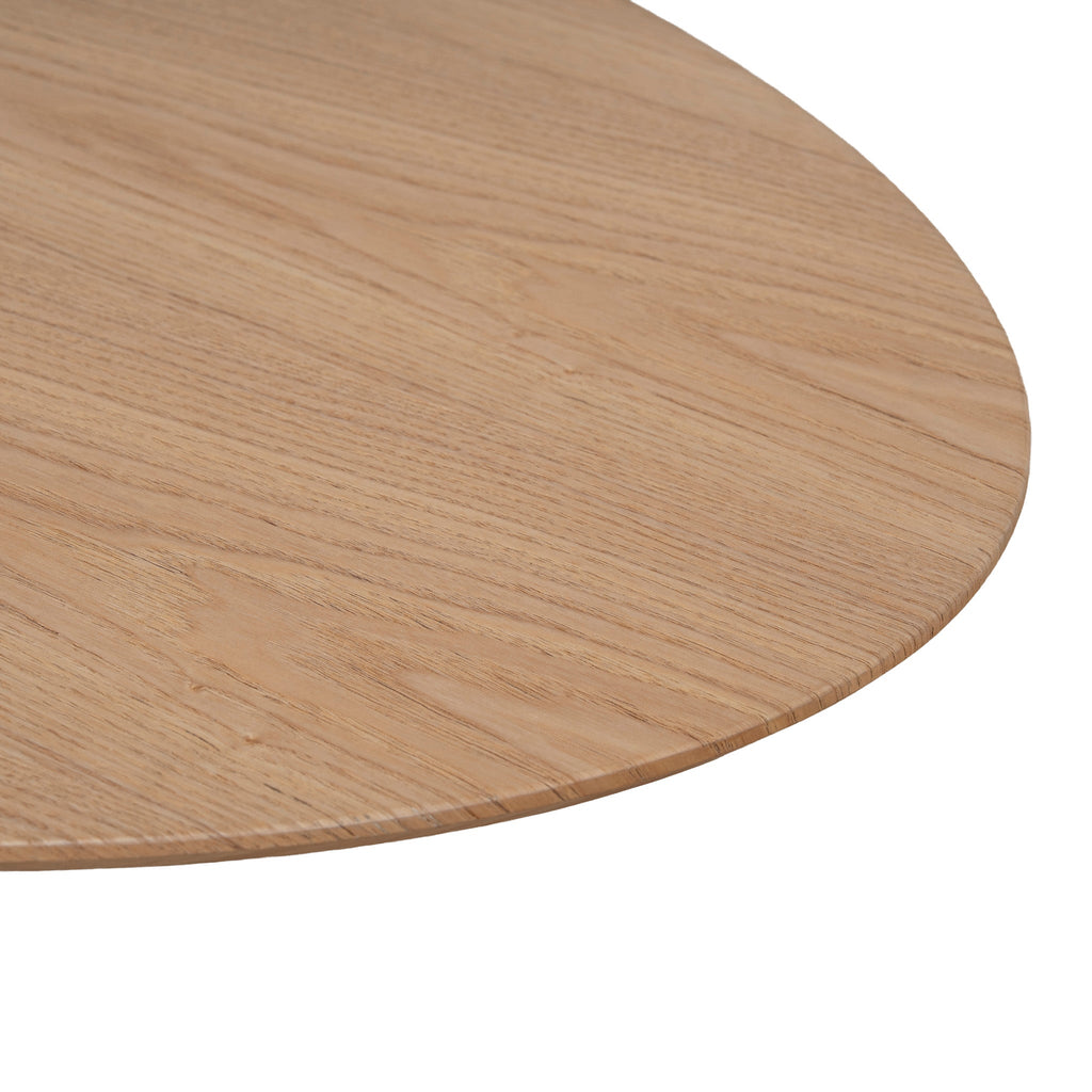 117.5cm Venezia Coffee Table - Natural Ash Veneer - Black Legs